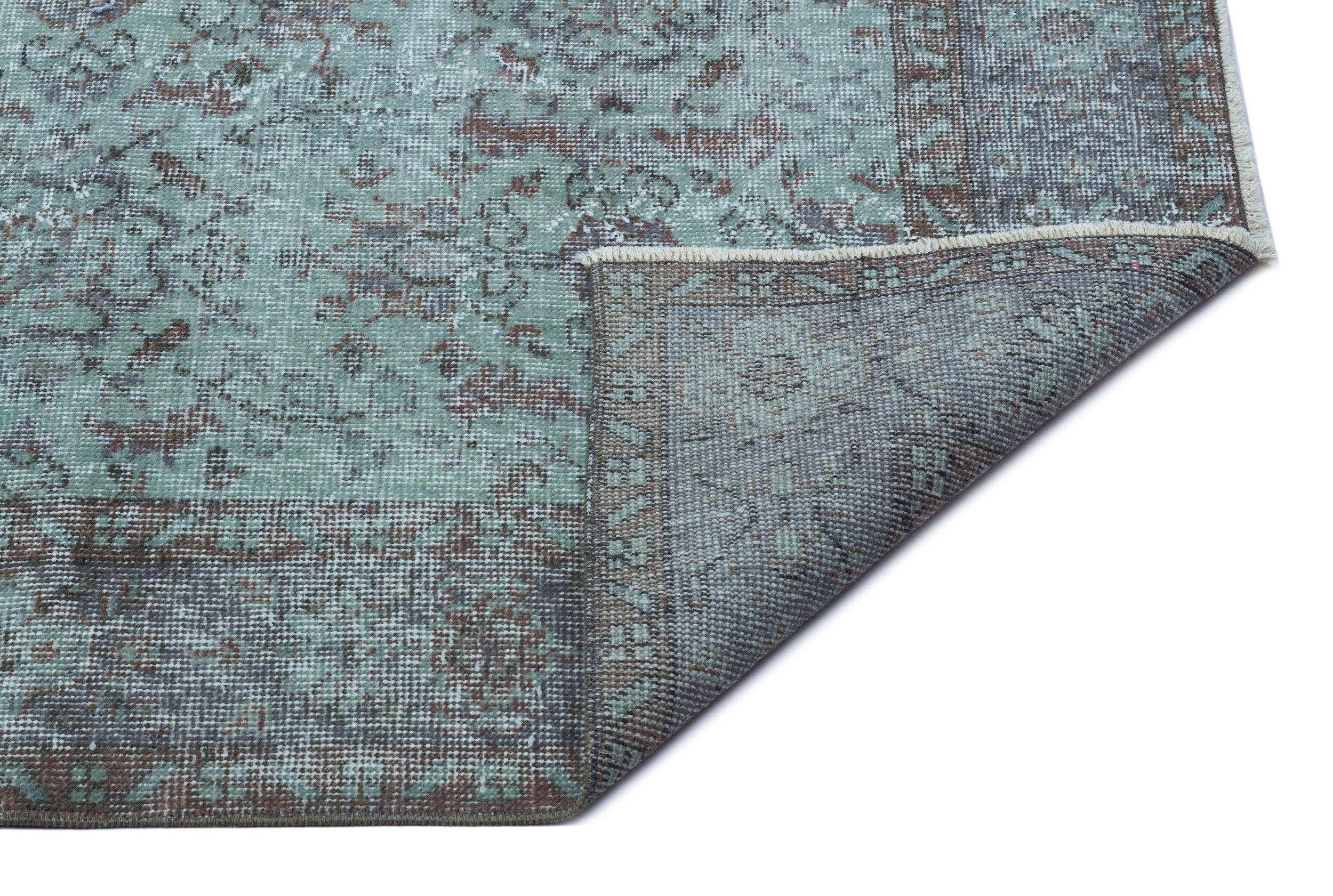 Atina Turquoise Vintage Wool Handmade Area Rug 6'1" x 10'0"