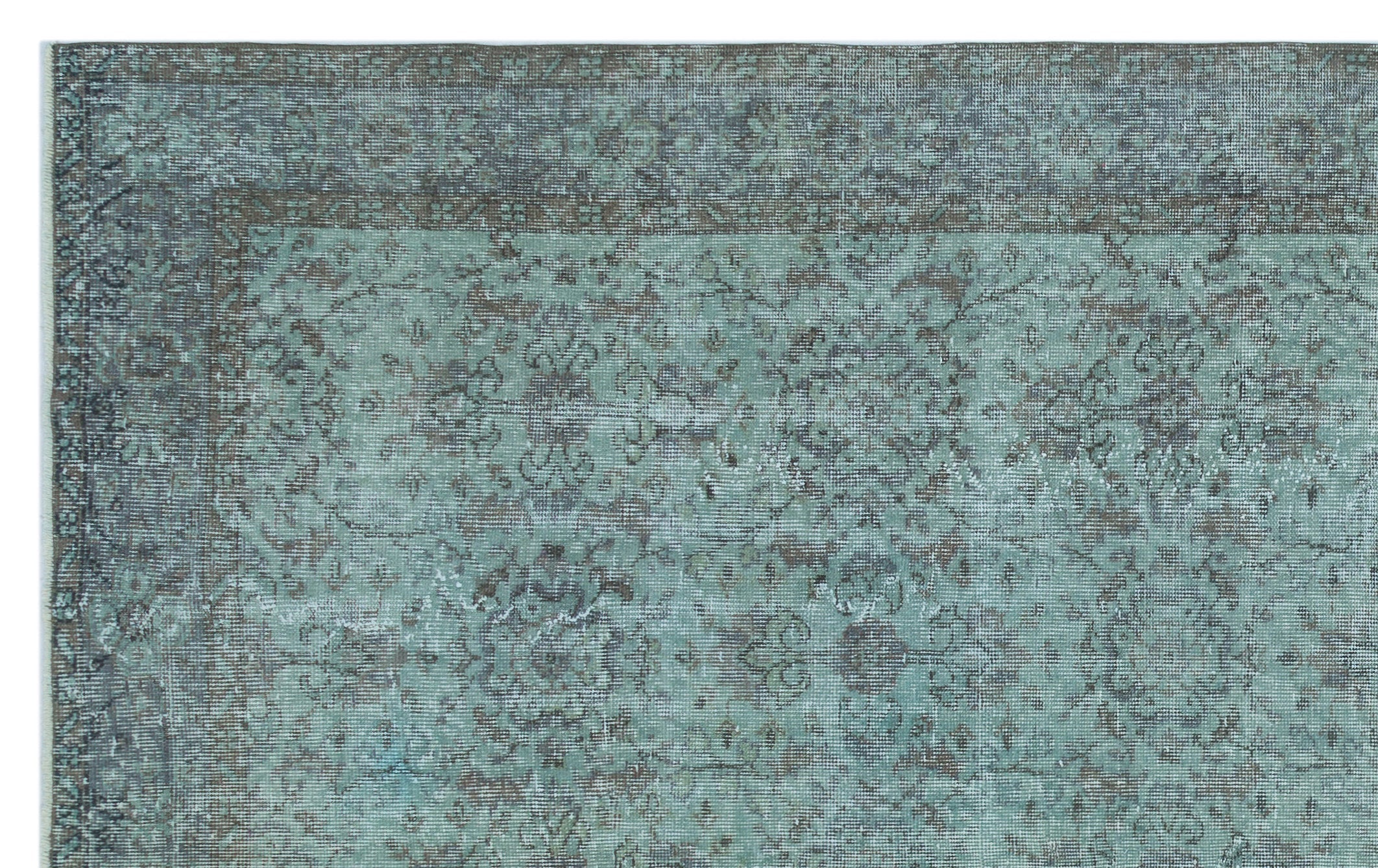 Atina Turquoise Vintage Wool Handmade Area Rug 6'1" x 10'0"
