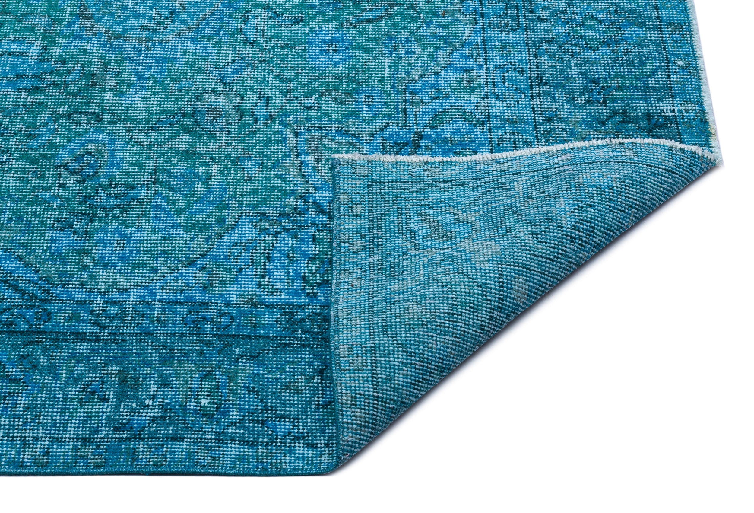 Atina Turquoise Vintage Wool Handmade Area Rug 5'5" x 8'8"