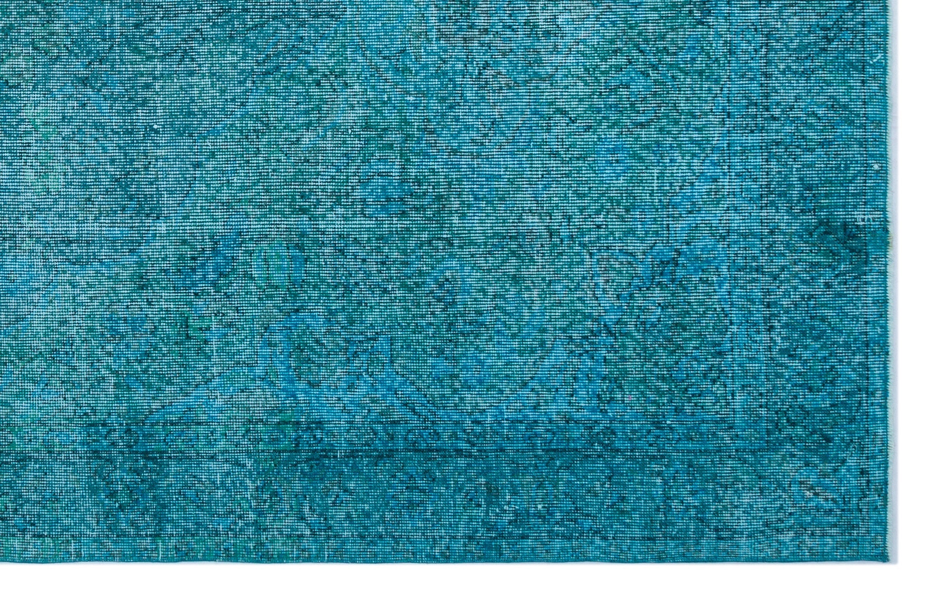 Atina Turquoise Vintage Wool Handmade Area Rug 5'5" x 8'8"