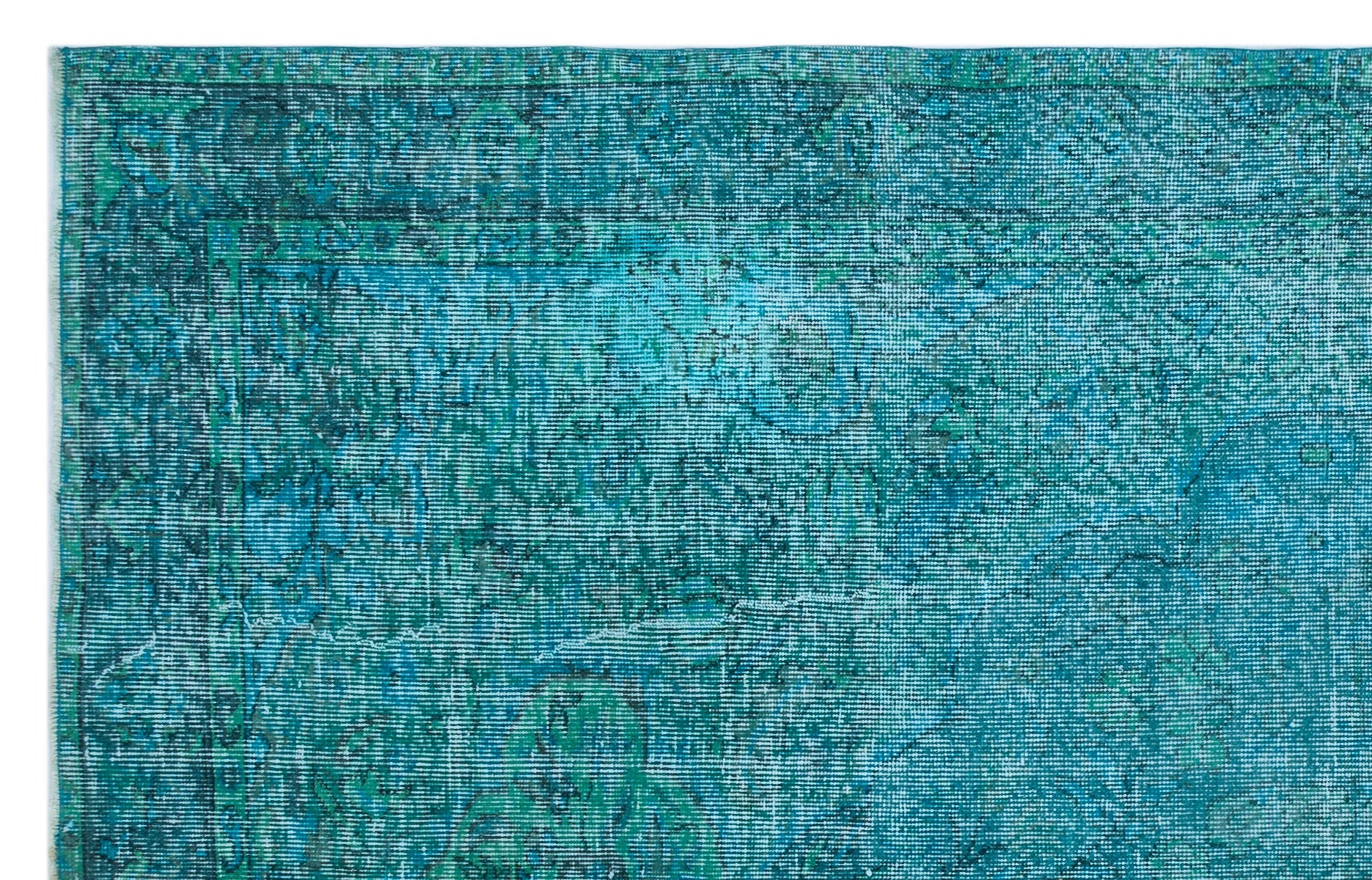 Atina Turquoise Vintage Wool Handmade Area Rug 5'5" x 8'8"