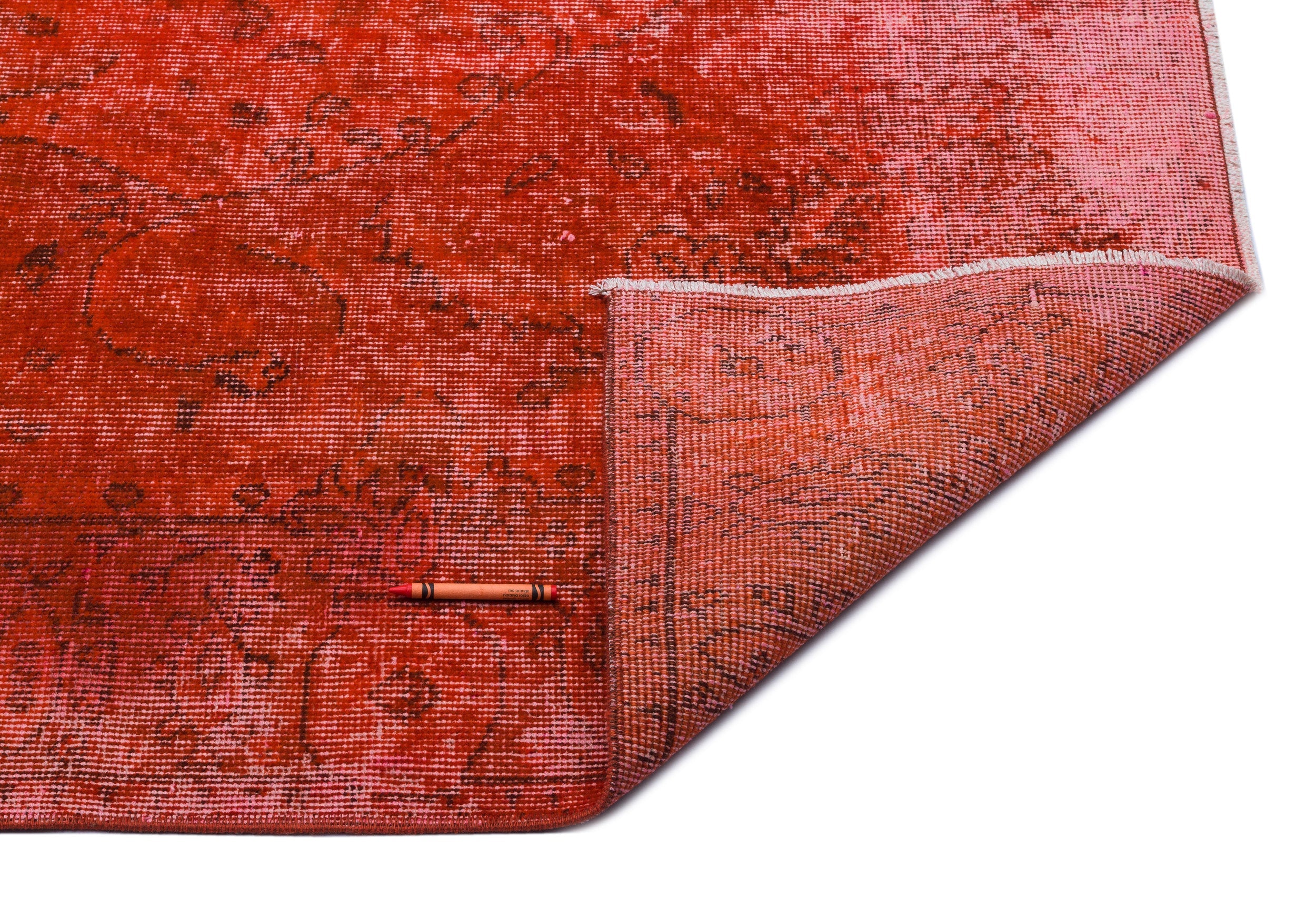 Atina Orange Vintage Wool Handmade Area Rug 5'5" x 8'9"