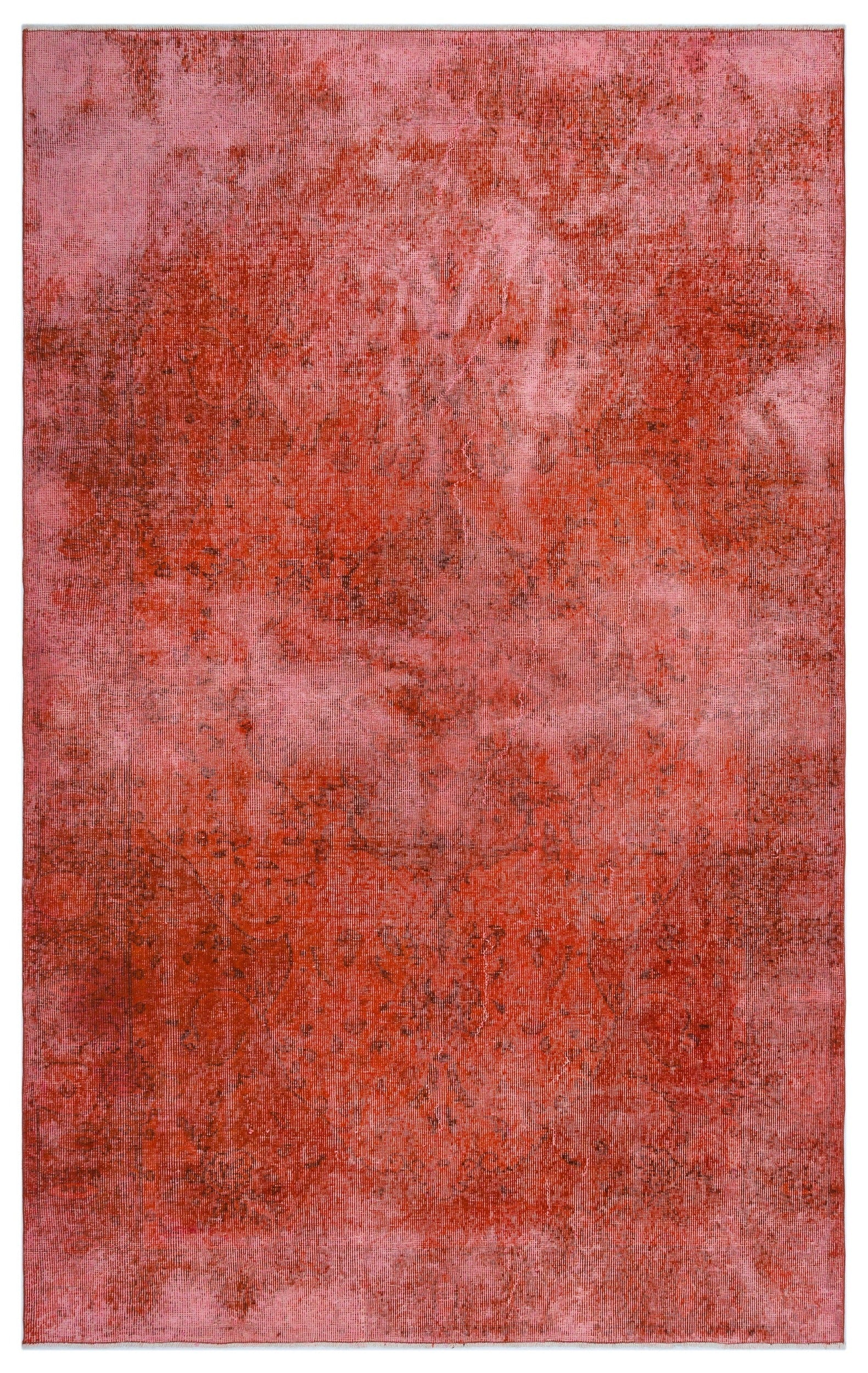Atina Orange Vintage Wool Handmade Area Rug 5'5" x 8'9"