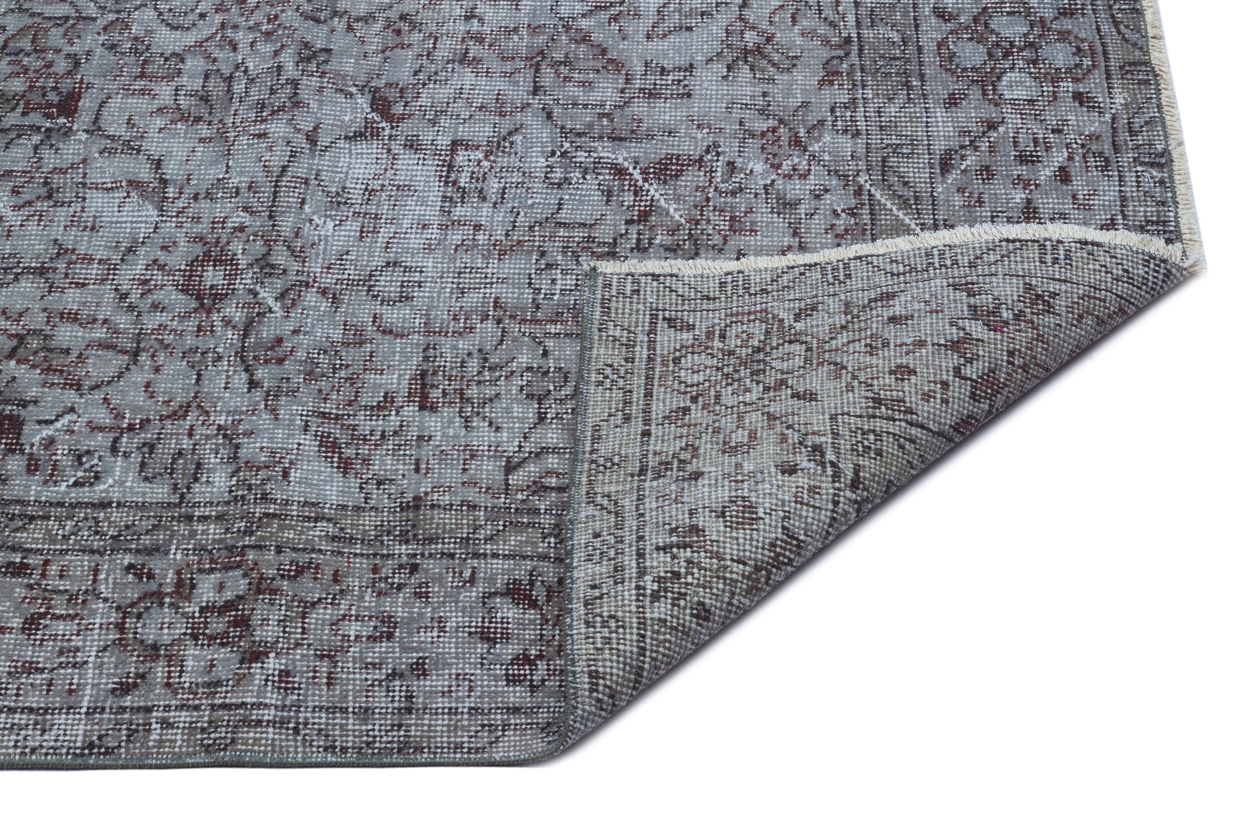 Atina Blue Vintage Wool Handmade Area Rug 6'7" x 6'11"