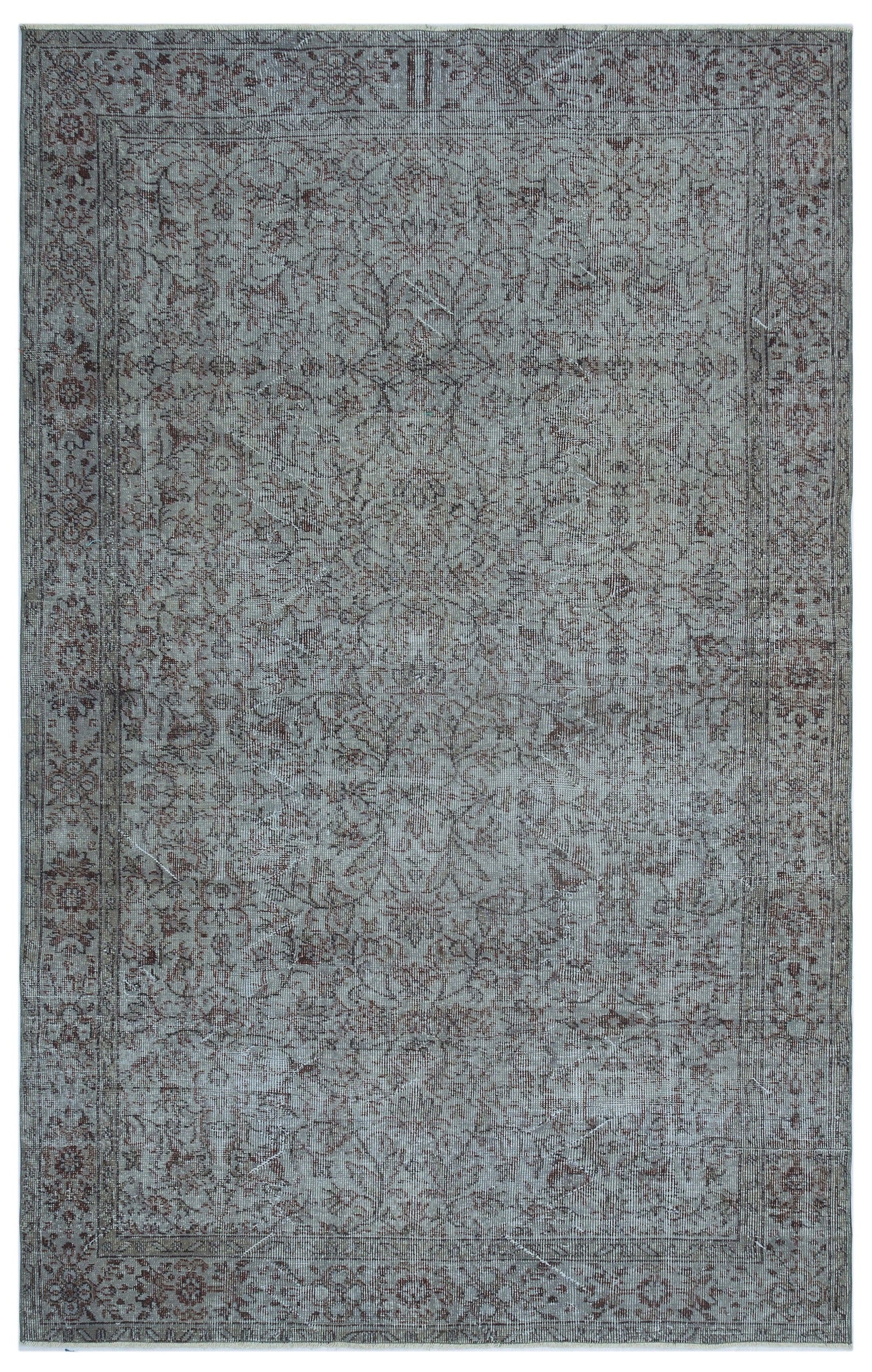 Atina Blue Vintage Wool Handmade Area Rug 6'7" x 6'11"