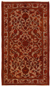 Purplea Orange Vintage Wool Handmade Area Rug 4'9" x 8'2"