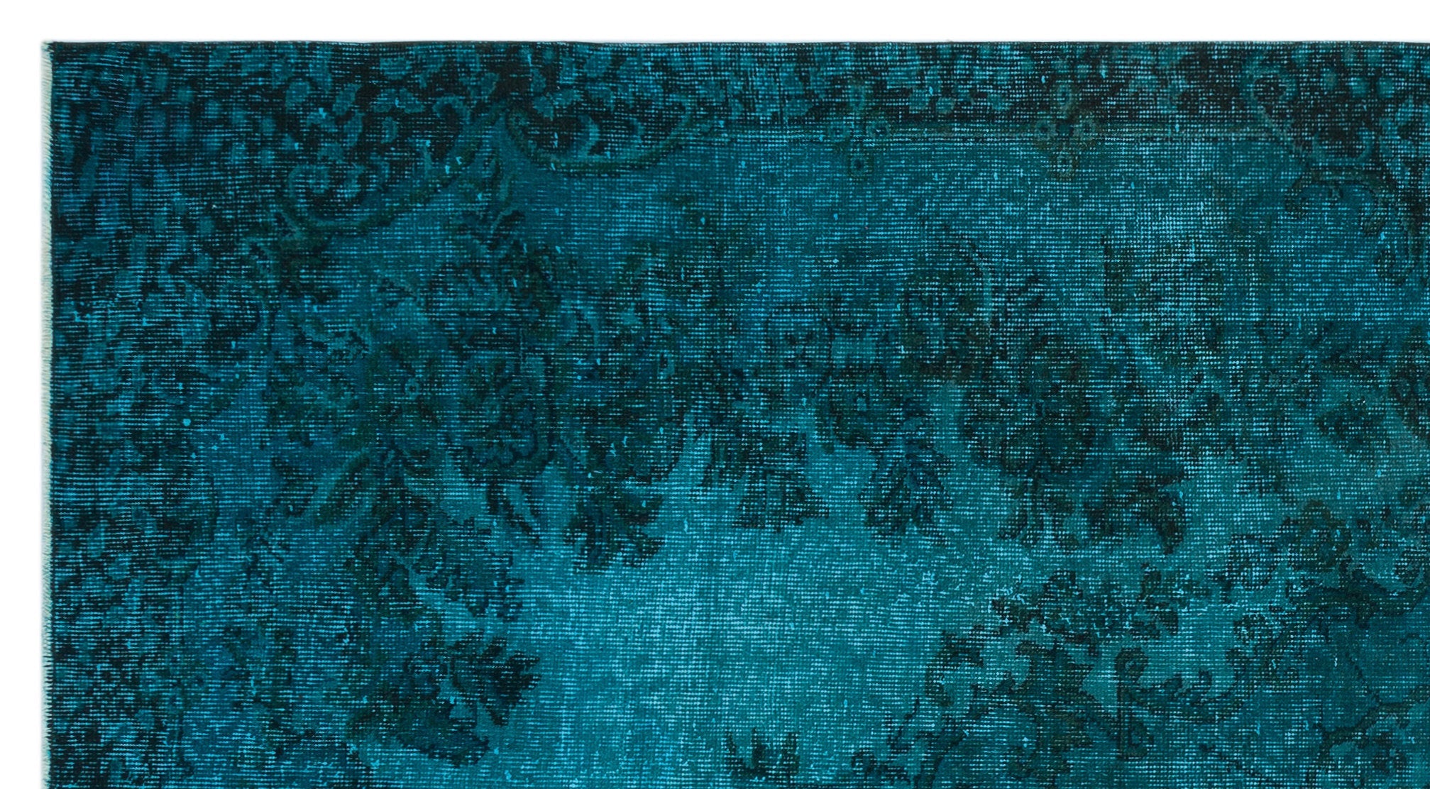Atina Turquoise Vintage Wool Handmade Area Rug 5'7" x 8'6"