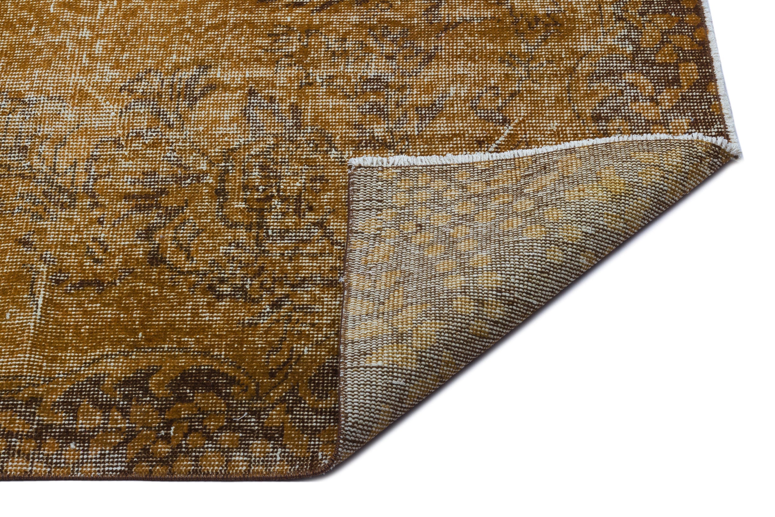 Atina Brown Vintage Wool Handmade Area Rug 5'11" x 9'5"