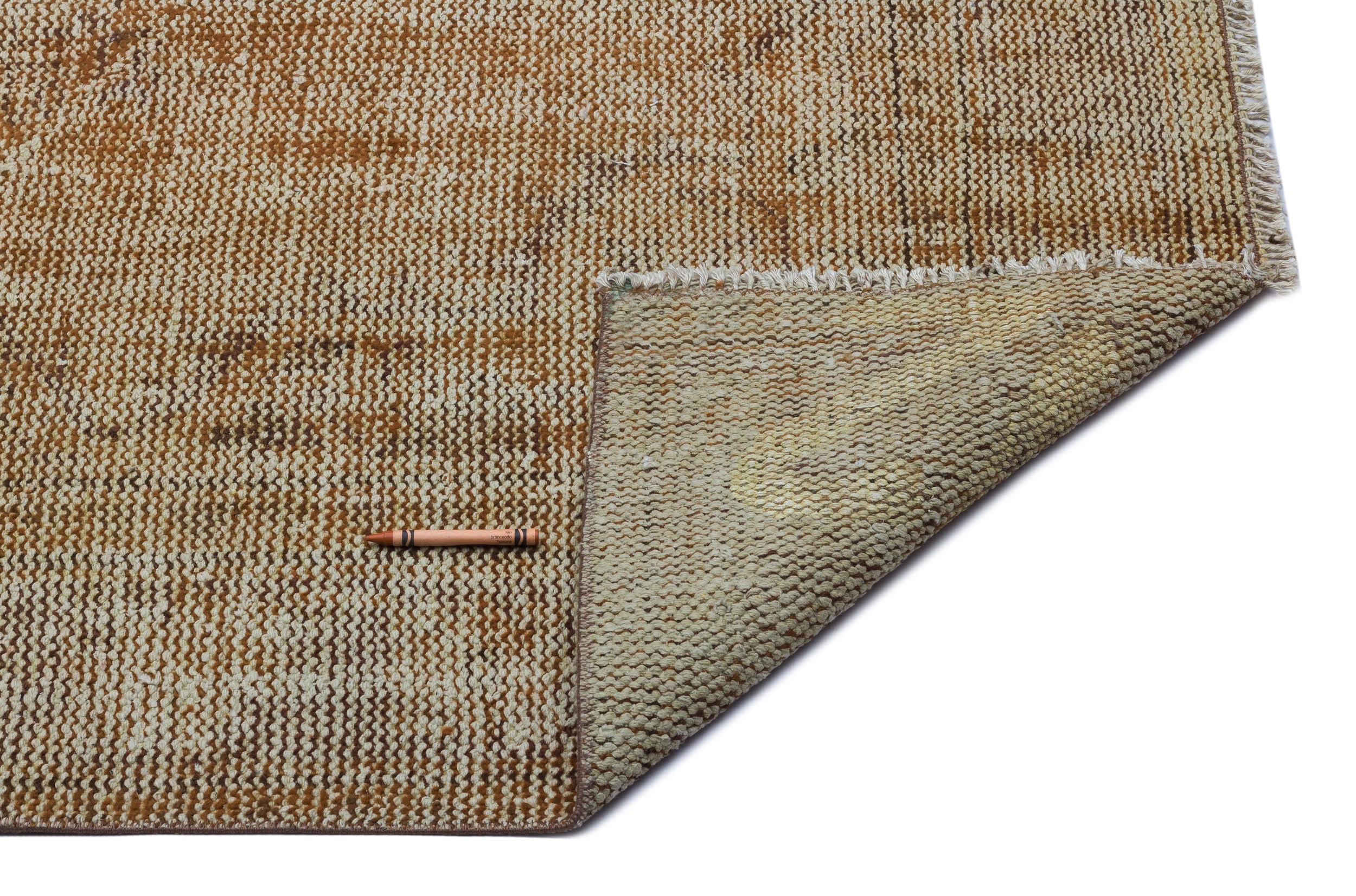 Atina Brown Vintage Wool Handmade Area Rug 5'11" x 9'0"