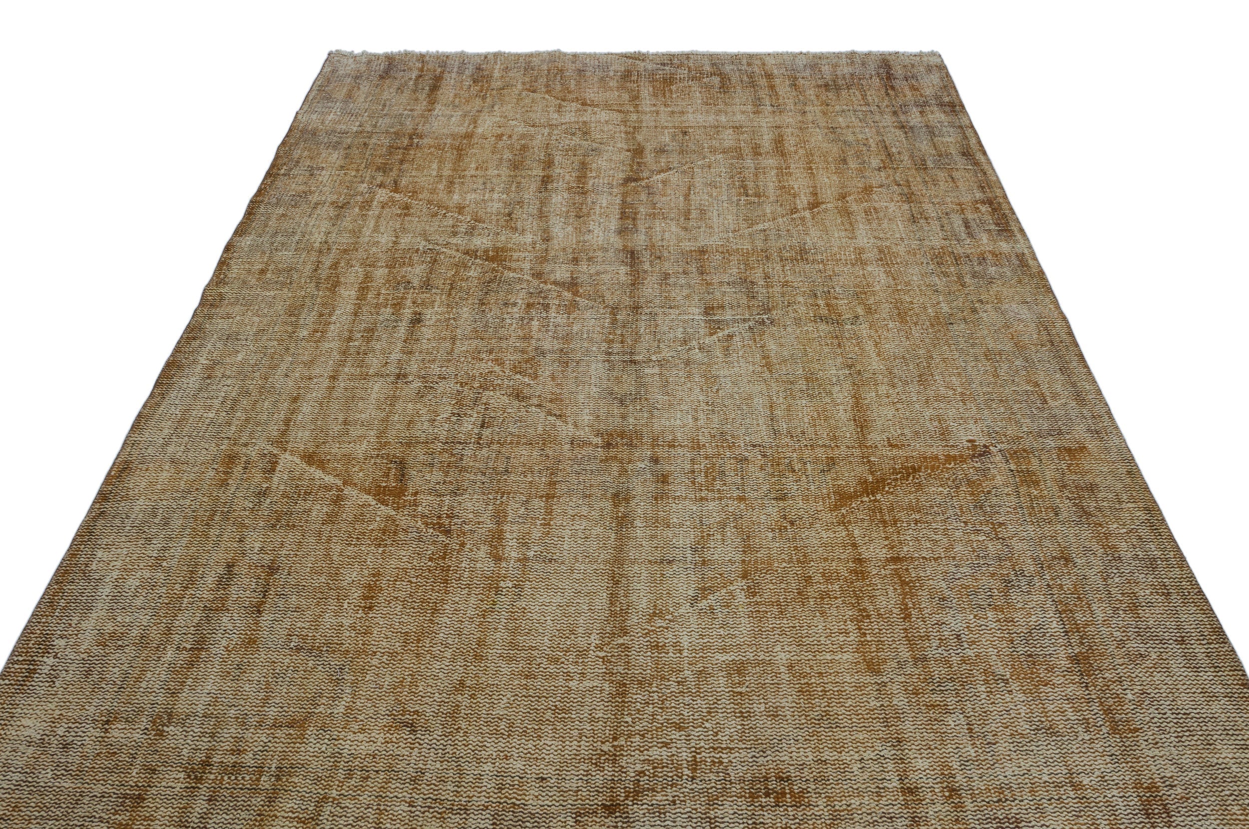 Atina Brown Vintage Wool Handmade Area Rug 5'11" x 9'0"