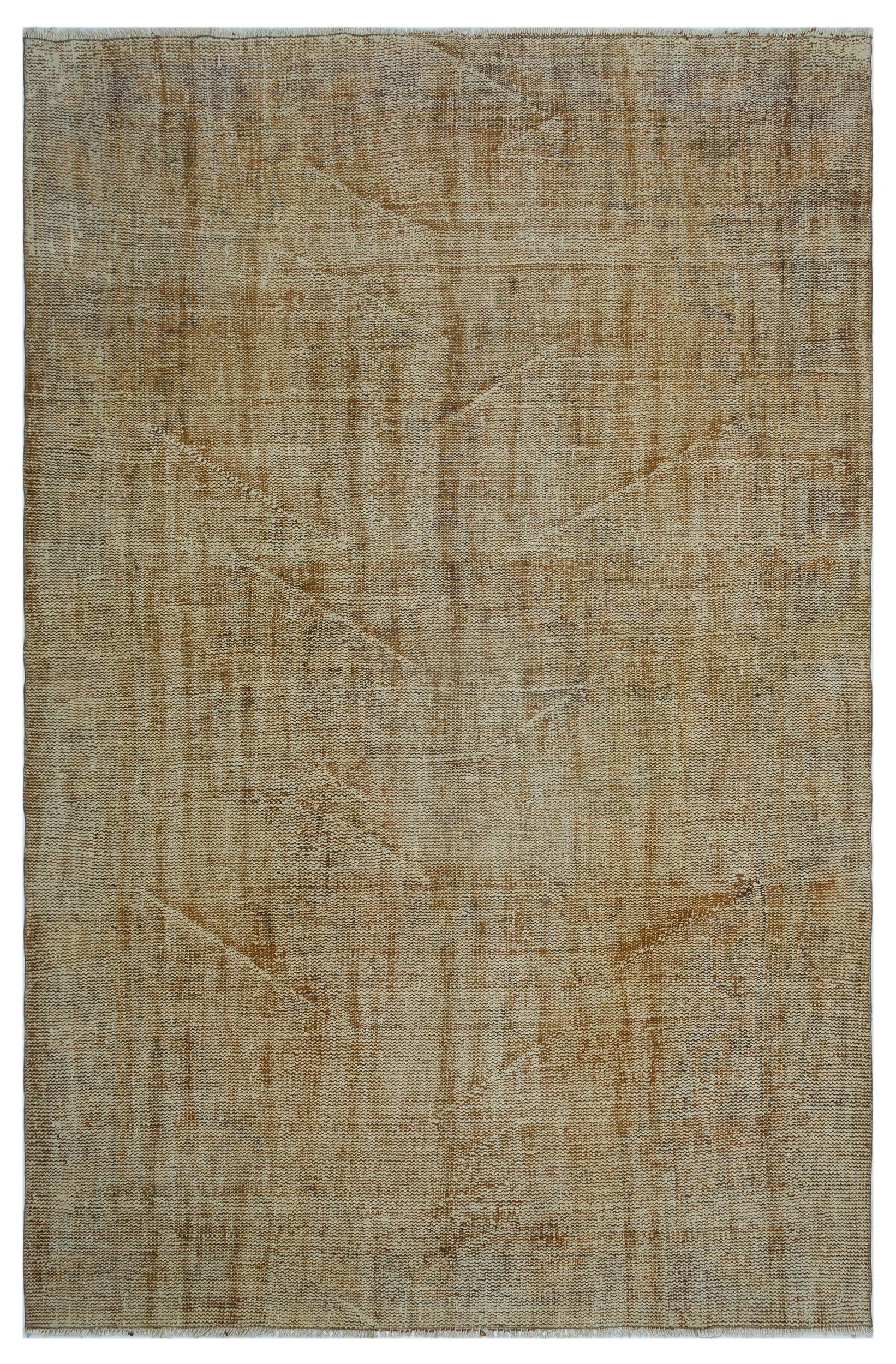 Atina Brown Vintage Wool Handmade Area Rug 5'11" x 9'0"