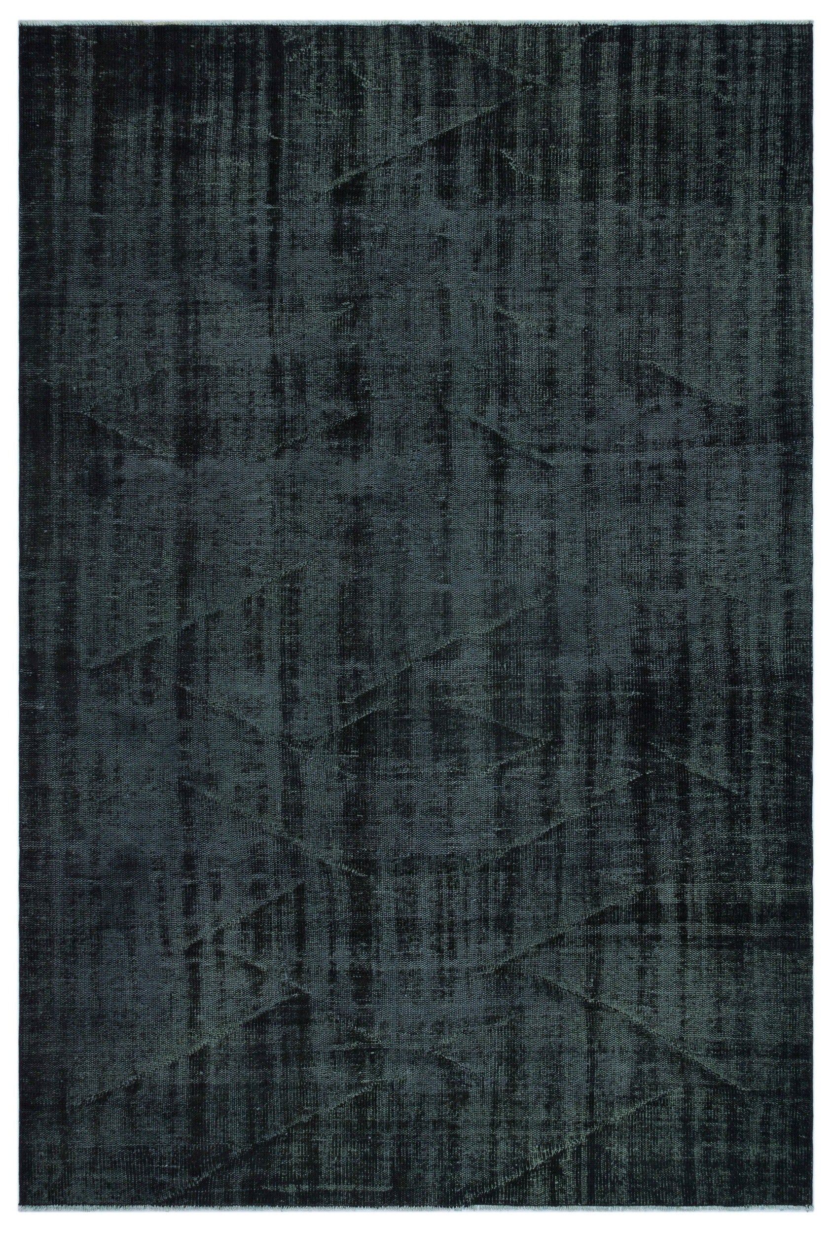 Atina Black Vintage Wool Handmade Area Rug 5'10" x 8'8"