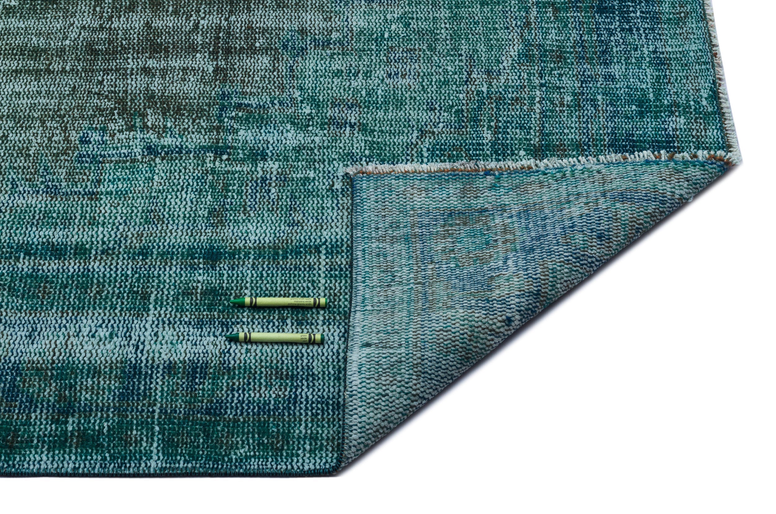 Atina Turquoise Vintage Wool Handmade Area Rug 6'0" x 10'2"