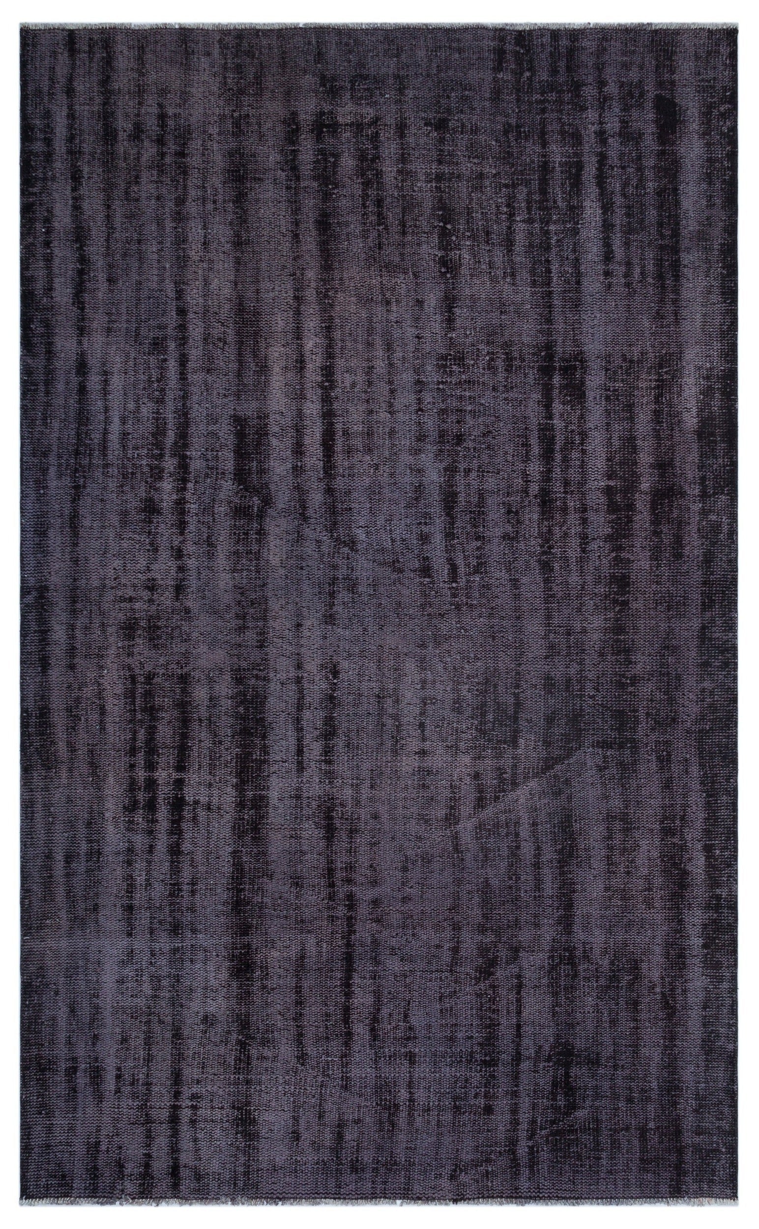Atina Black Vintage Wool Handmade Area Rug 5'3" x 8'7"