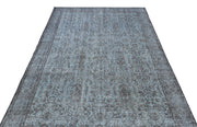 Atina Blue Vintage Wool Handmade Area Rug 5'6" x 9'4"