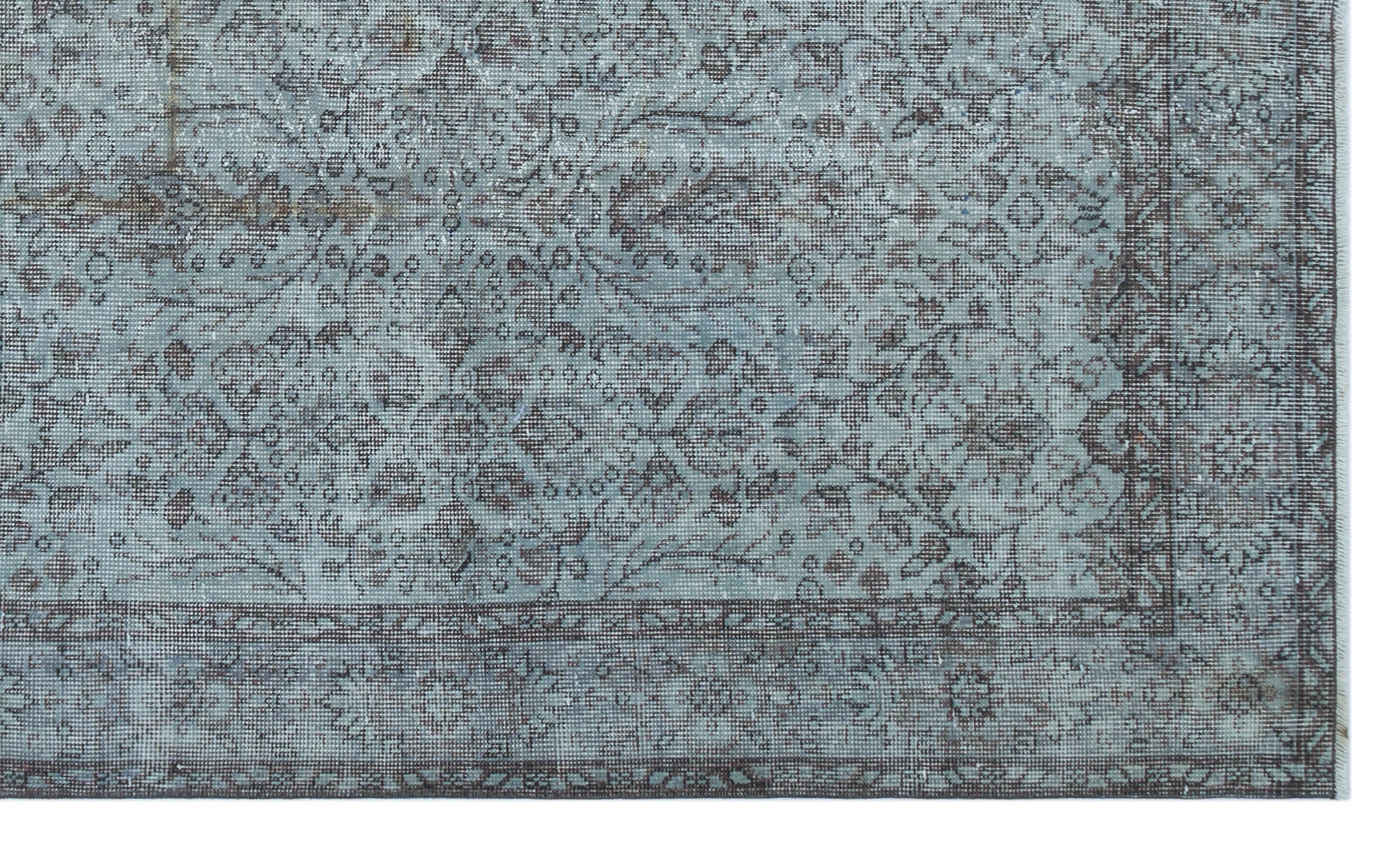 Atina Blue Vintage Wool Handmade Area Rug 5'6" x 9'4"