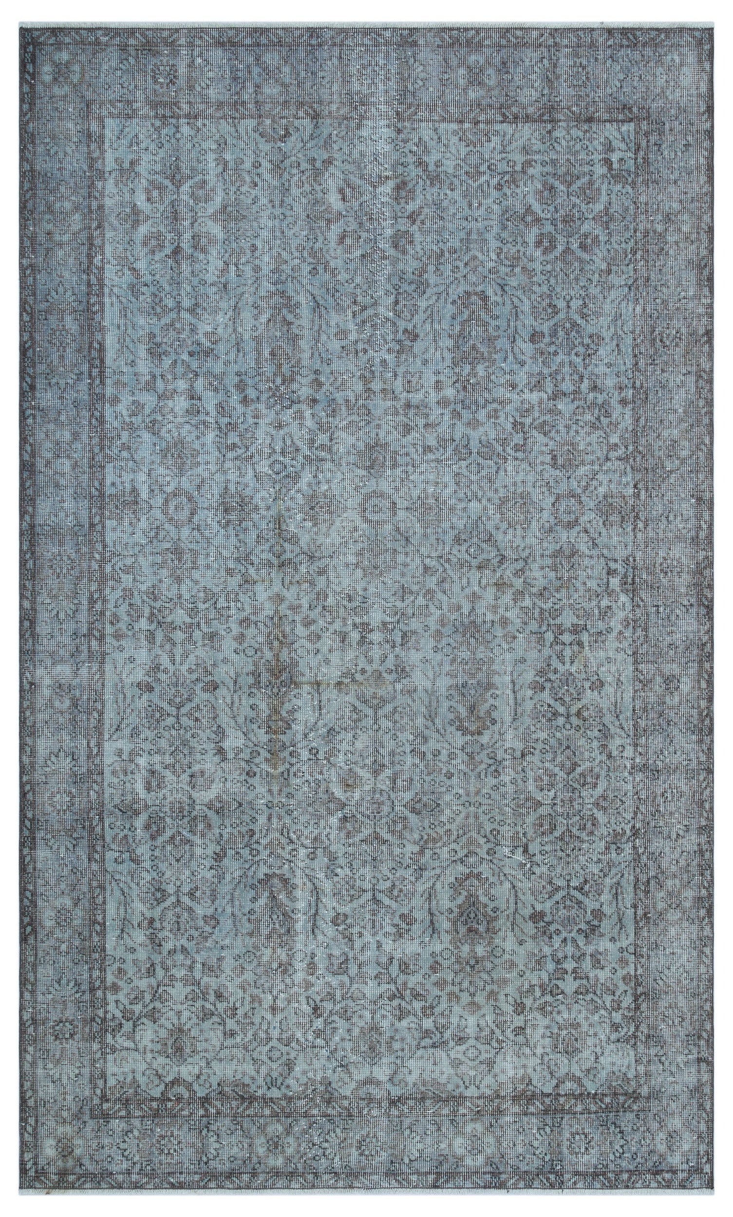 Atina Blue Vintage Wool Handmade Area Rug 5'6" x 9'4"