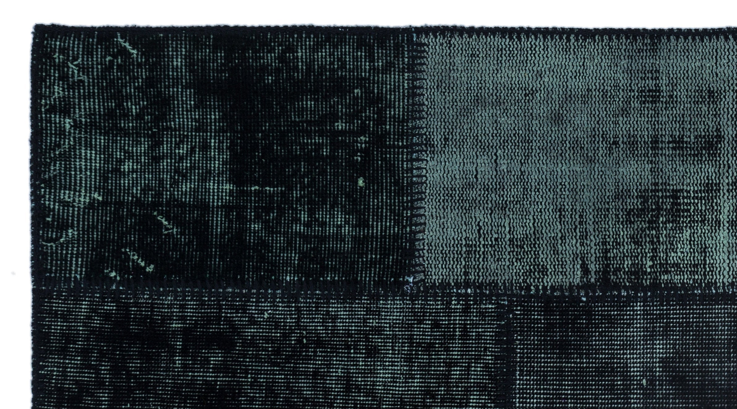 Iskece 25885 Black Patchwork Wool Handmade Area Rug 2'7" x 4'11"