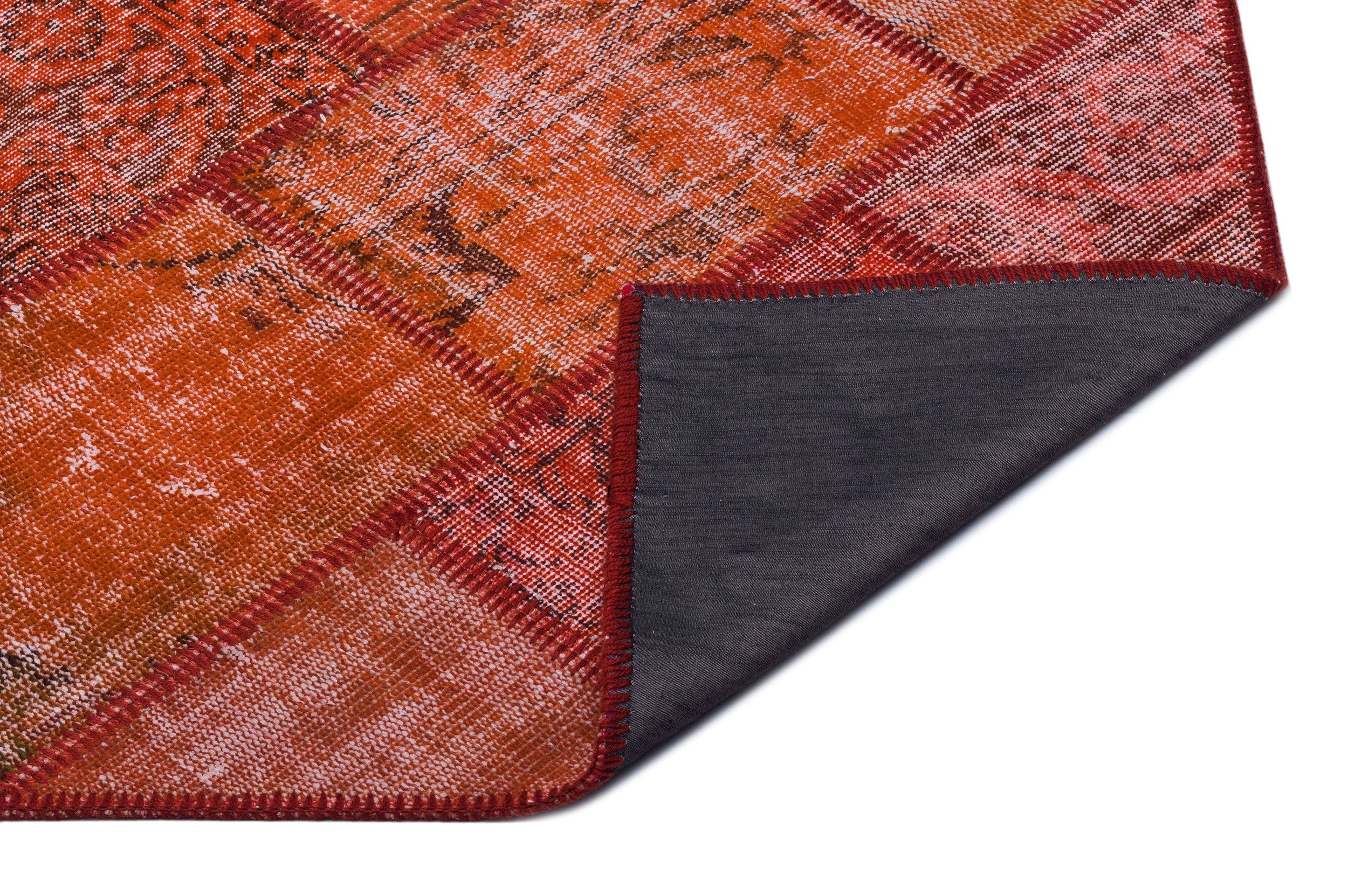Iskece 25909 Red Patchwork Wool Handmade Area Rug 2'7" x 4'11"