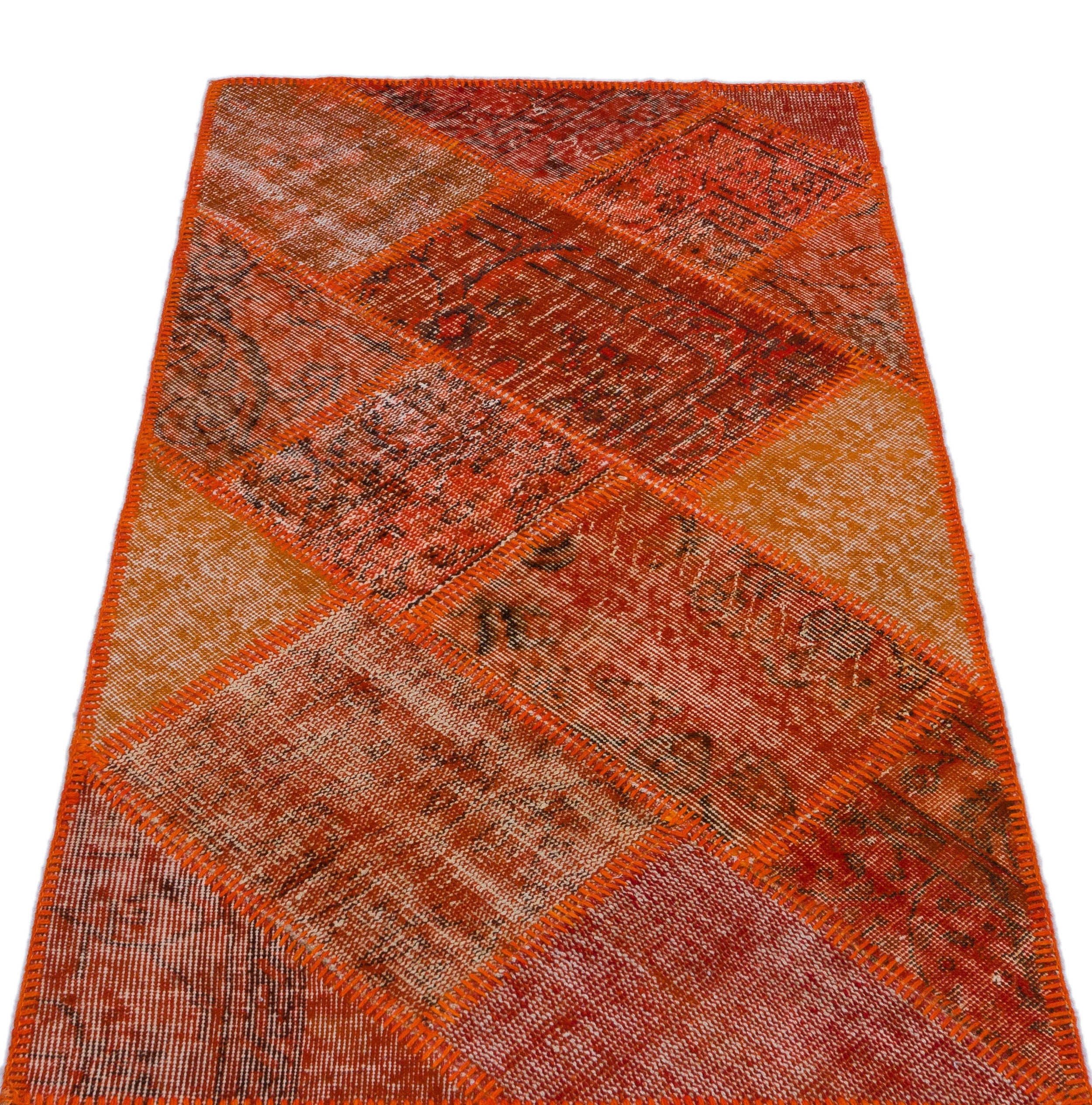Iskece 25918 Orange Vintage Wool Handmade Area Rug 2'7" x 4'11"