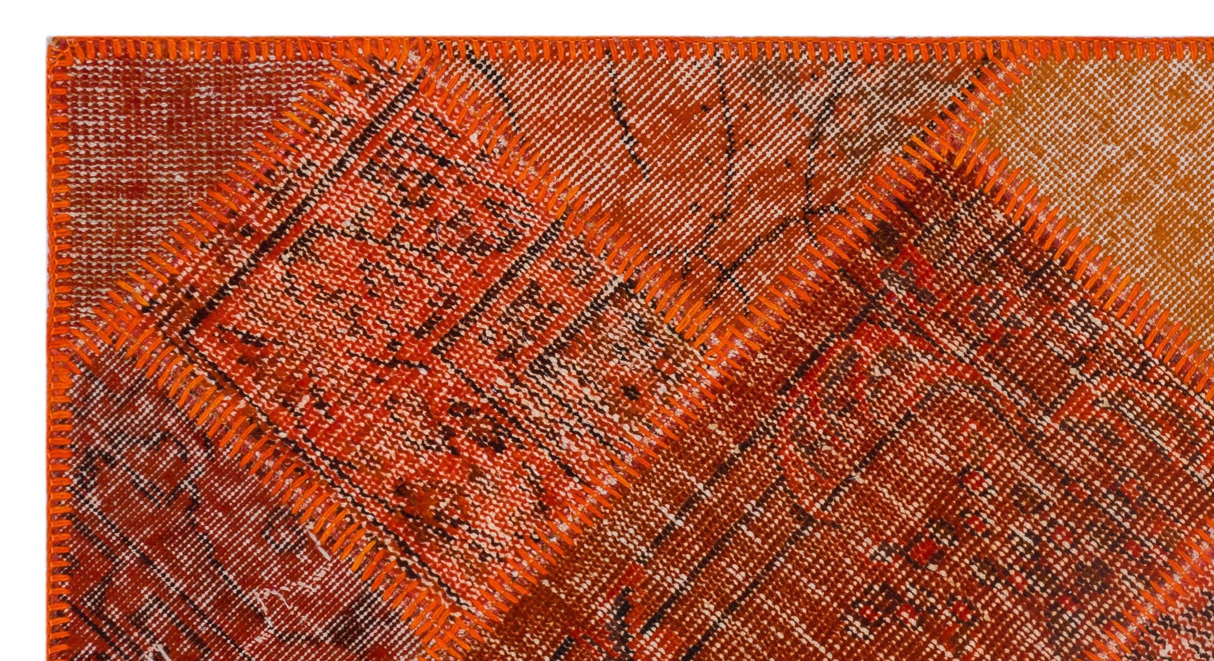 Iskece 25918 Orange Vintage Wool Handmade Area Rug 2'7" x 4'11"