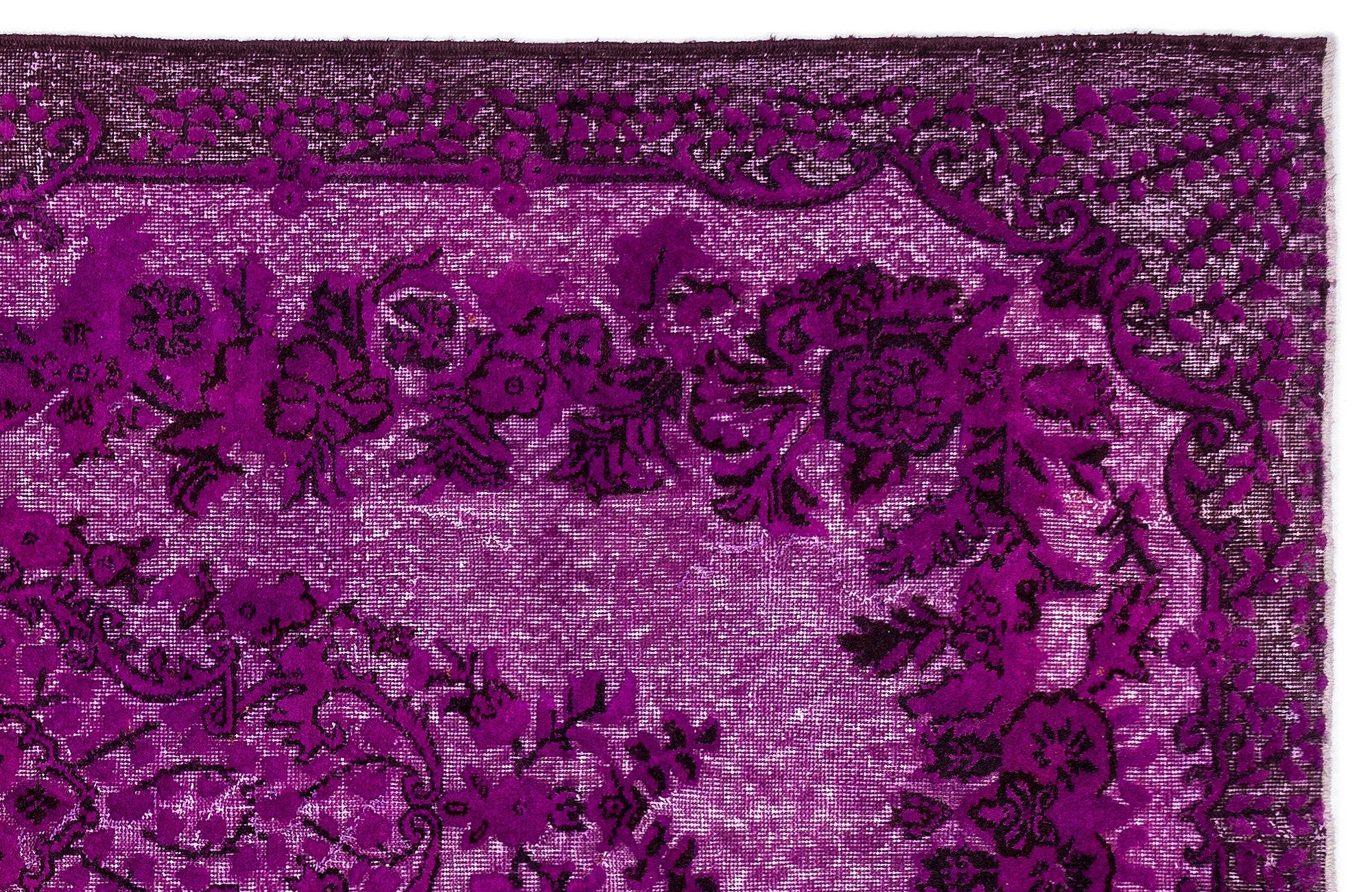 Purplea Pink Vintage Wool Handmade Area Rug 6'1" x 9'7"