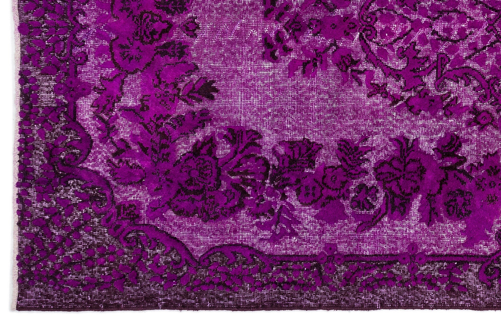 Purplea Pink Vintage Wool Handmade Area Rug 6'1" x 9'7"