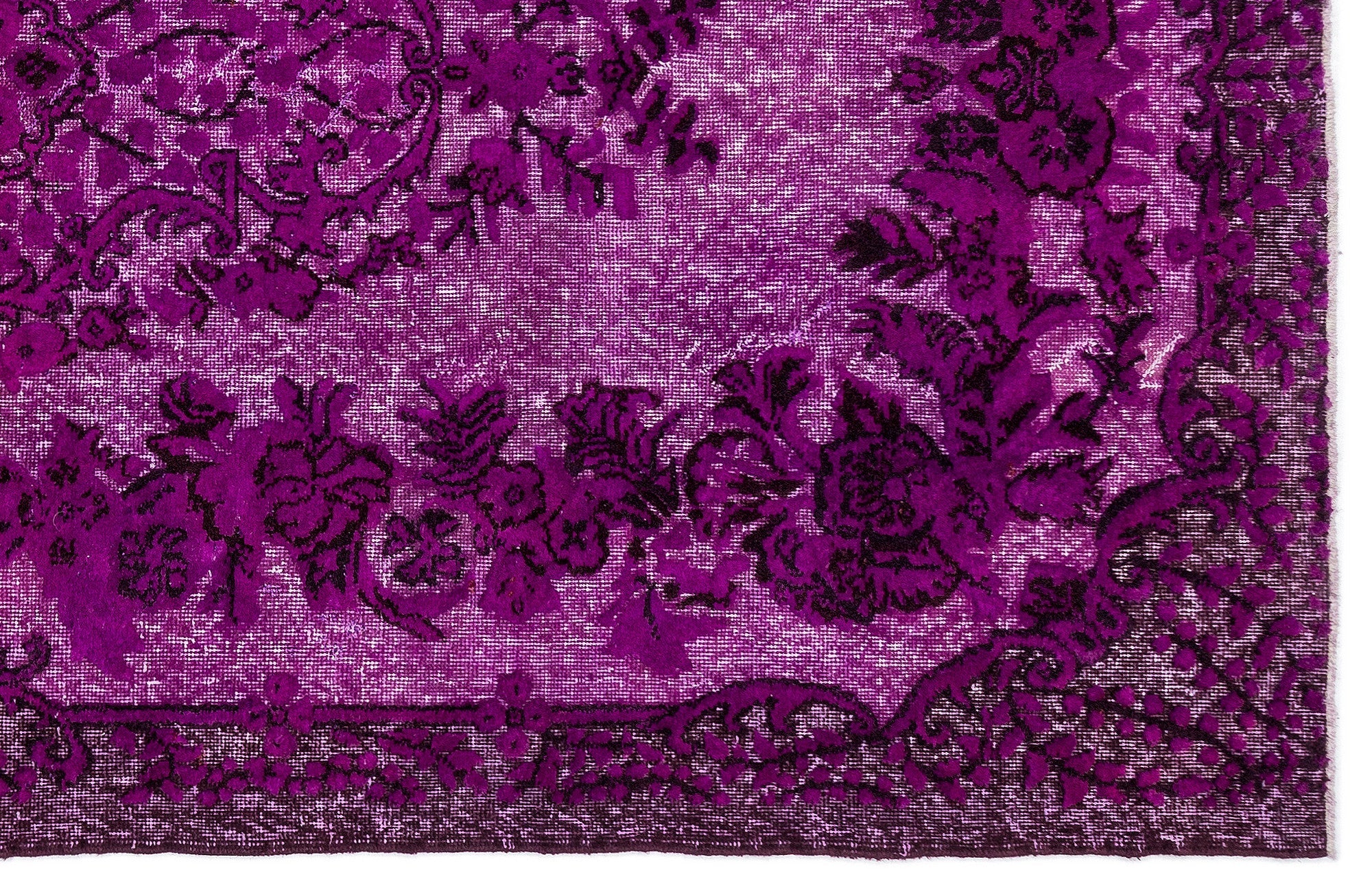 Purplea Pink Vintage Wool Handmade Area Rug 6'1" x 9'7"