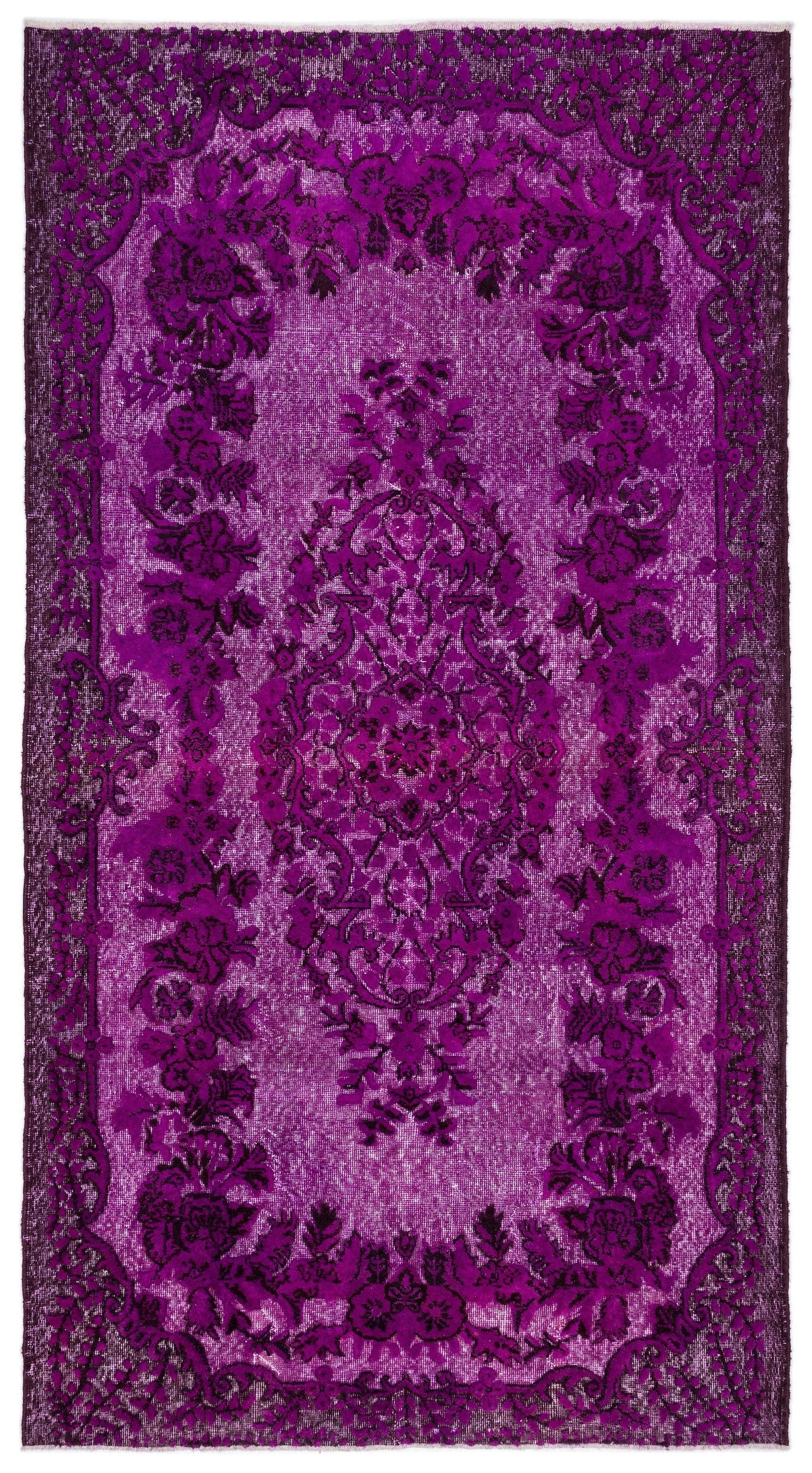 Purplea Pink Vintage Wool Handmade Area Rug 6'1" x 9'7"