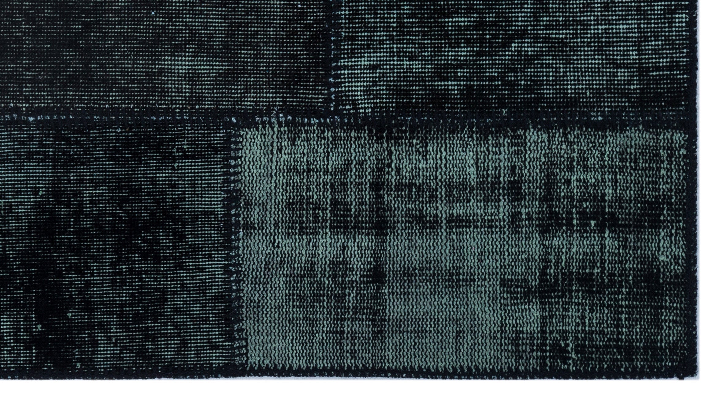Iskece 25955 Black Patchwork Wool Handmade Area Rug 2'7" x 4'11"