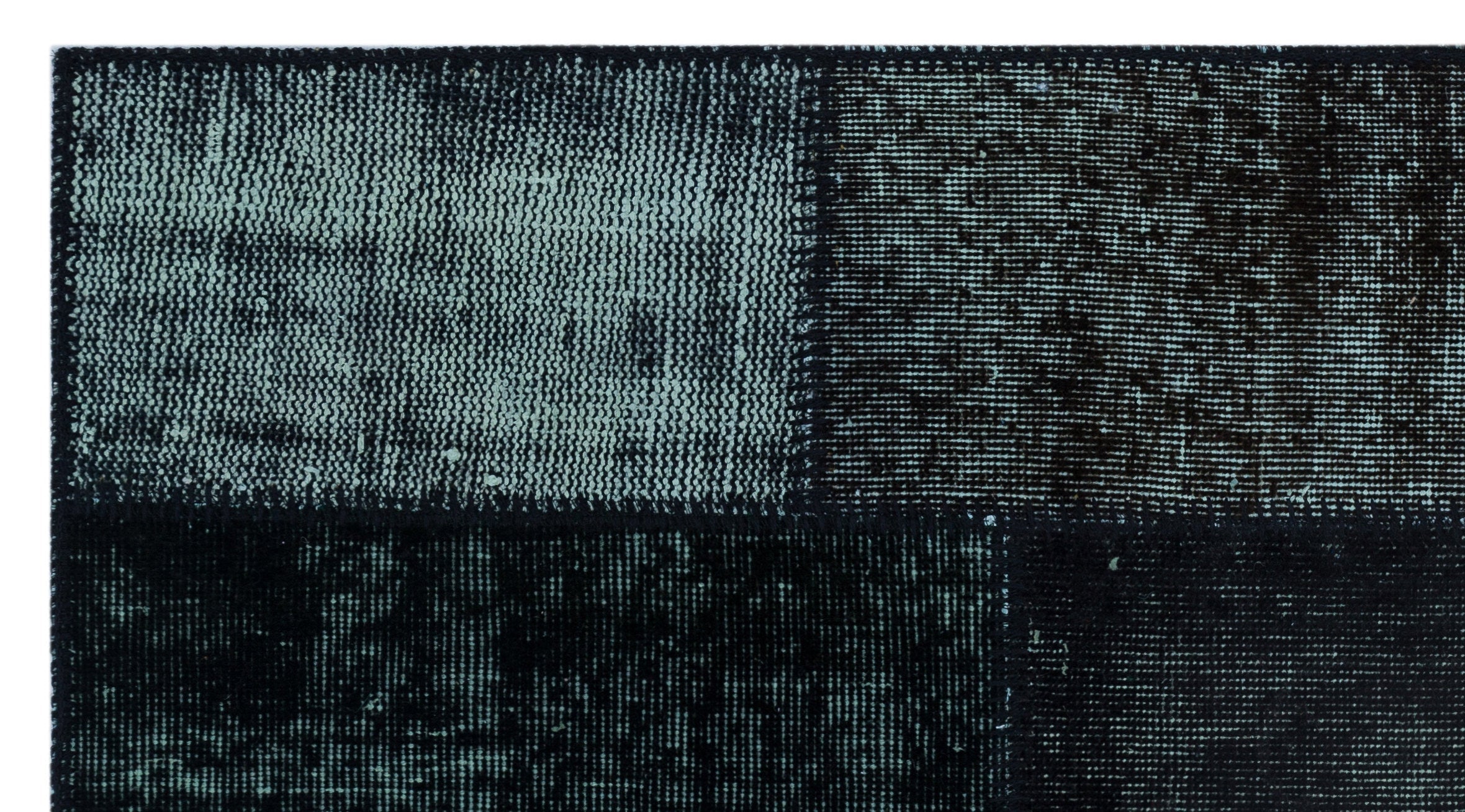 Iskece 25955 Black Patchwork Wool Handmade Area Rug 2'7" x 4'11"