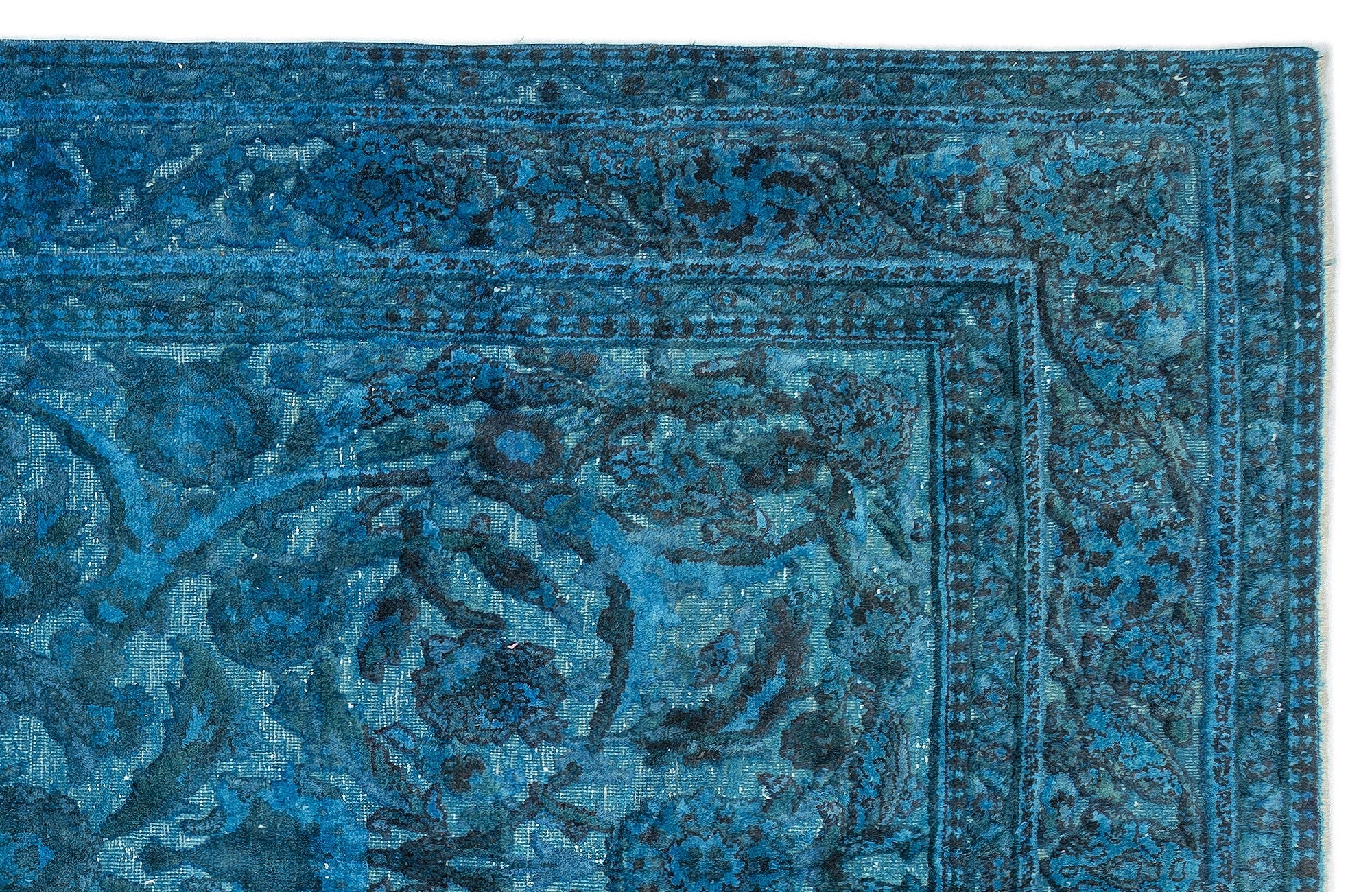 Purplea Turquoise Vintage Wool Handmade Area Rug 5'11" x 10'4"