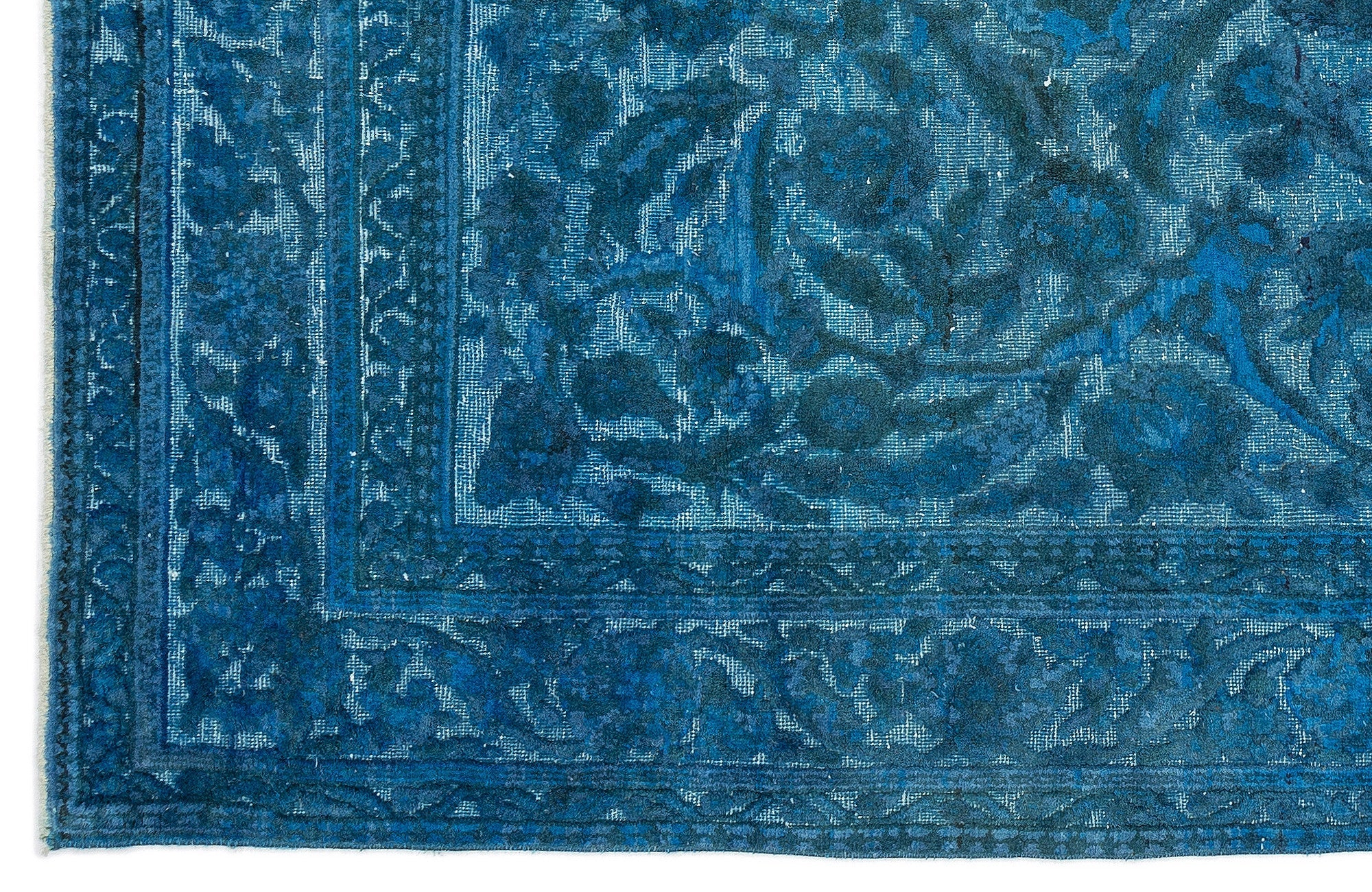 Purplea Turquoise Vintage Wool Handmade Area Rug 5'11" x 10'4"