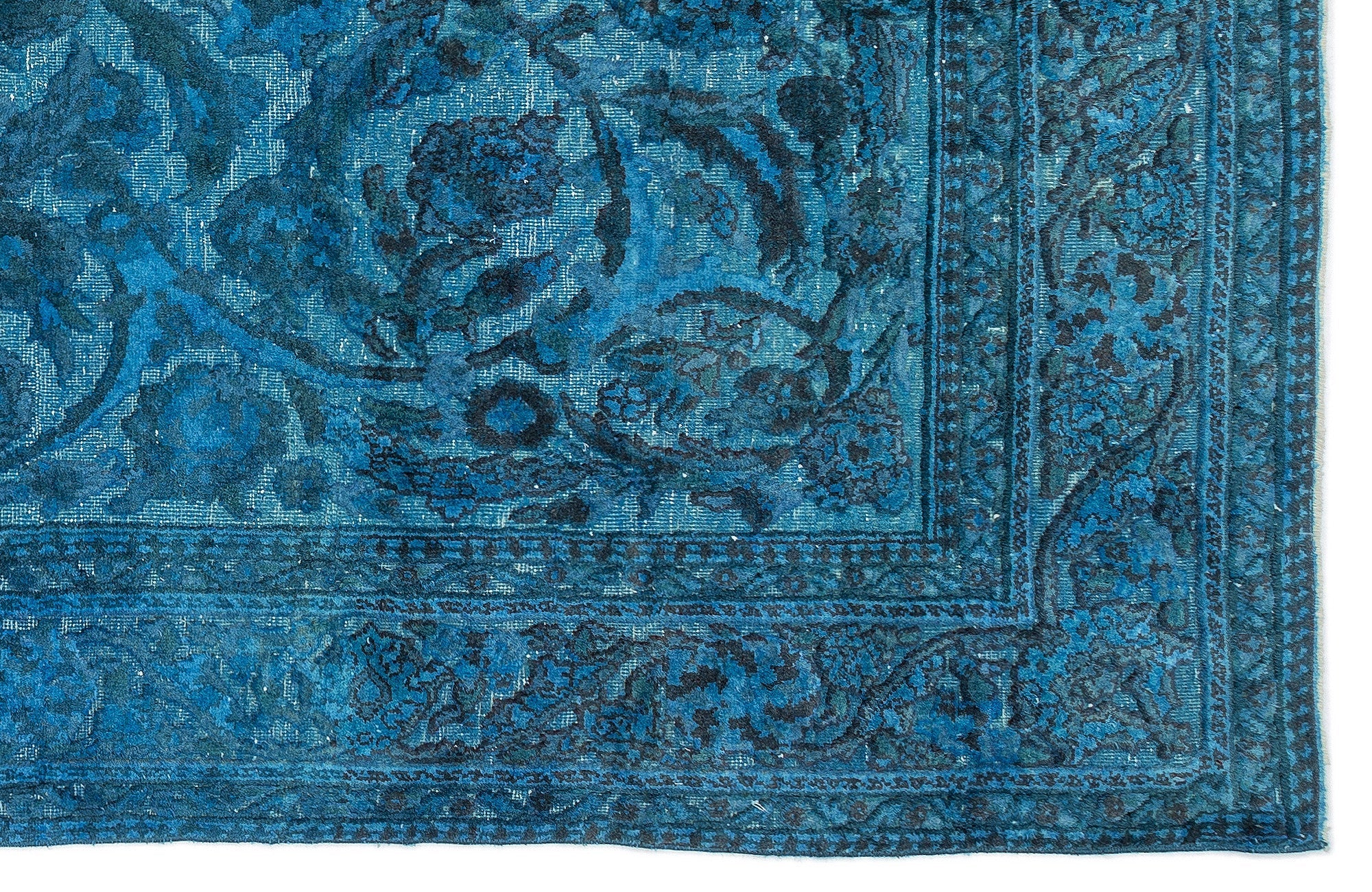 Purplea Turquoise Vintage Wool Handmade Area Rug 5'11" x 10'4"