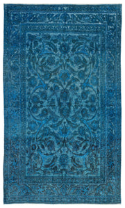 Purplea Turquoise Vintage Wool Handmade Area Rug 5'11" x 10'4"