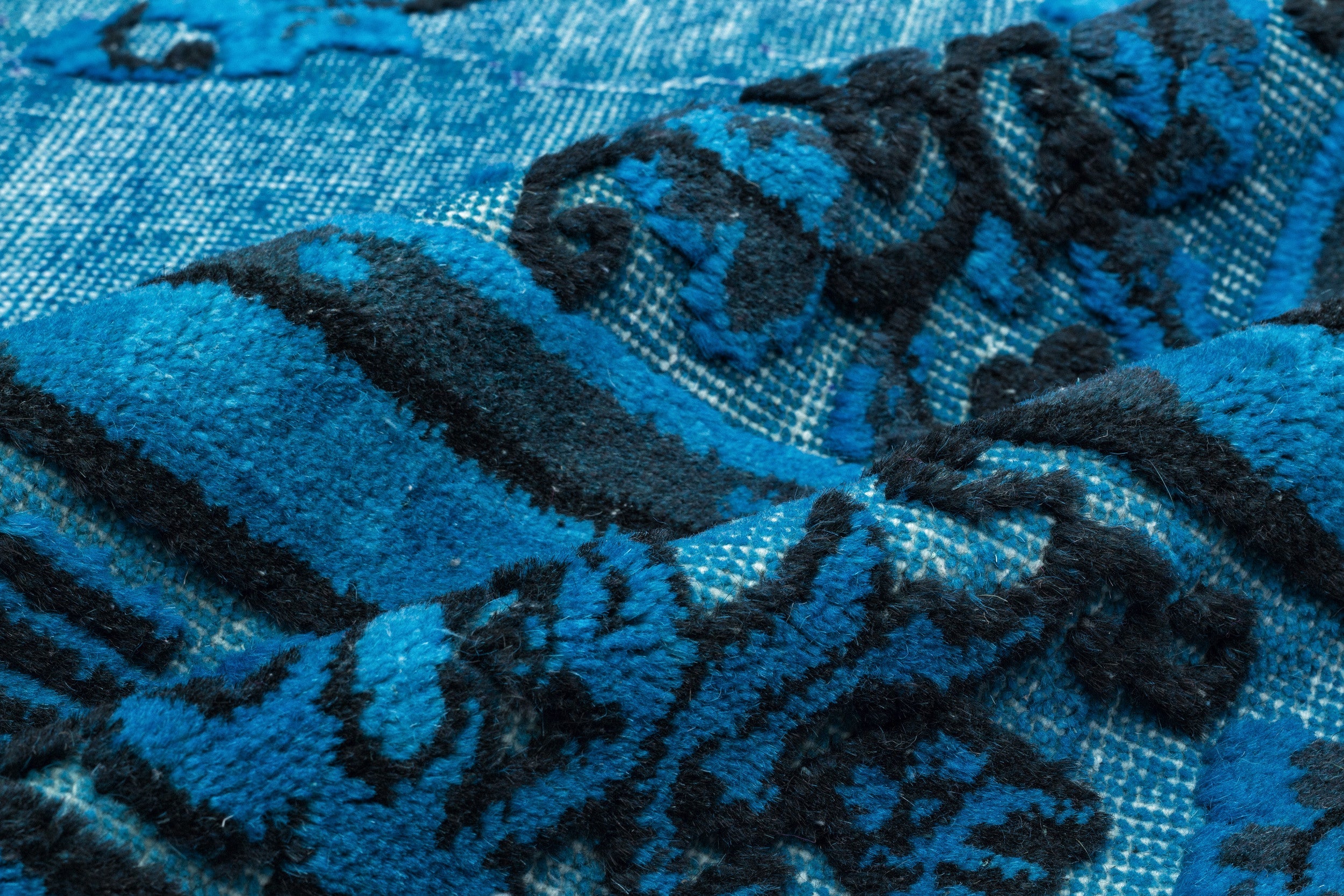 Purplea Turquoise Vintage Wool Handmade Area Rug 5'11" x 9'2"