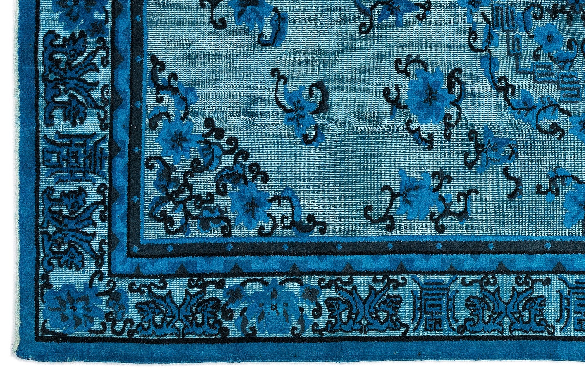 Purplea Turquoise Vintage Wool Handmade Area Rug 5'11" x 9'2"