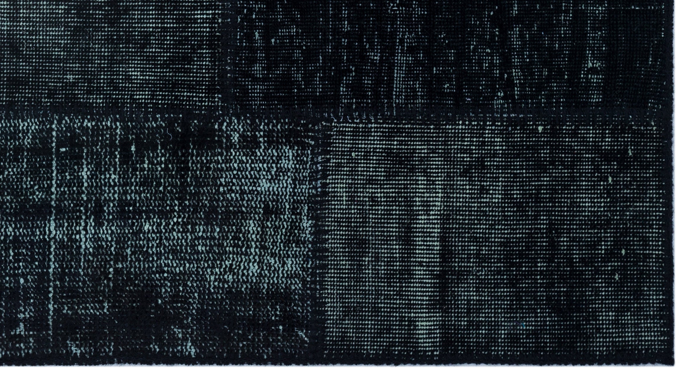 Iskece 26027 Black Patchwork Wool Handmade Area Rug 2'7" x 4'11"