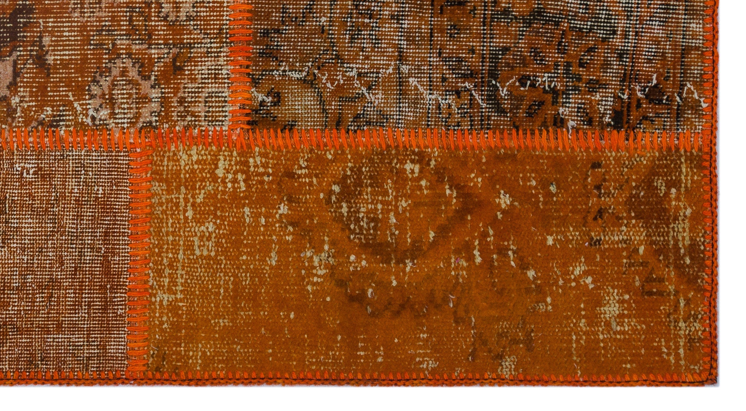Iskece 26032 Orange Vintage Wool Handmade Area Rug 2'7" x 4'11"