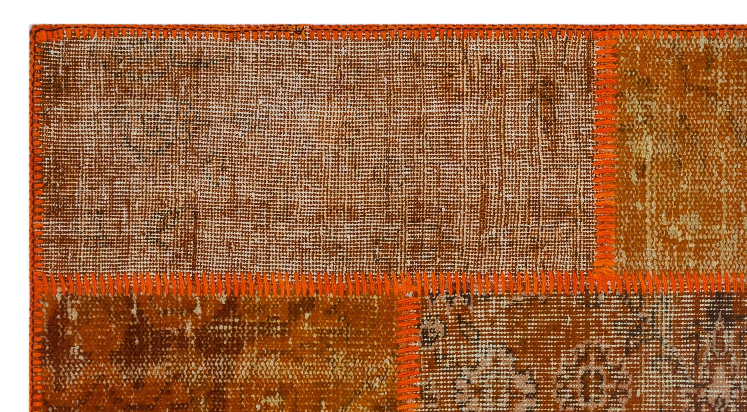 Iskece 26032 Orange Vintage Wool Handmade Area Rug 2'7" x 4'11"