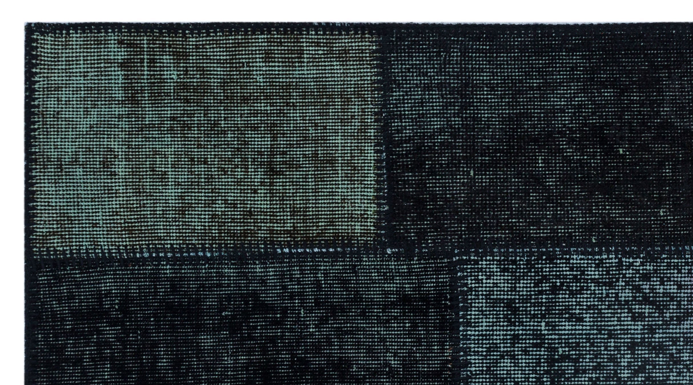 Iskece 26040 Black Patchwork Wool Handmade Area Rug 2'7" x 4'11"