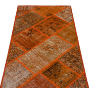 Iskece 26051 Orange Vintage Wool Handmade Area Rug 2'7" x 4'11"