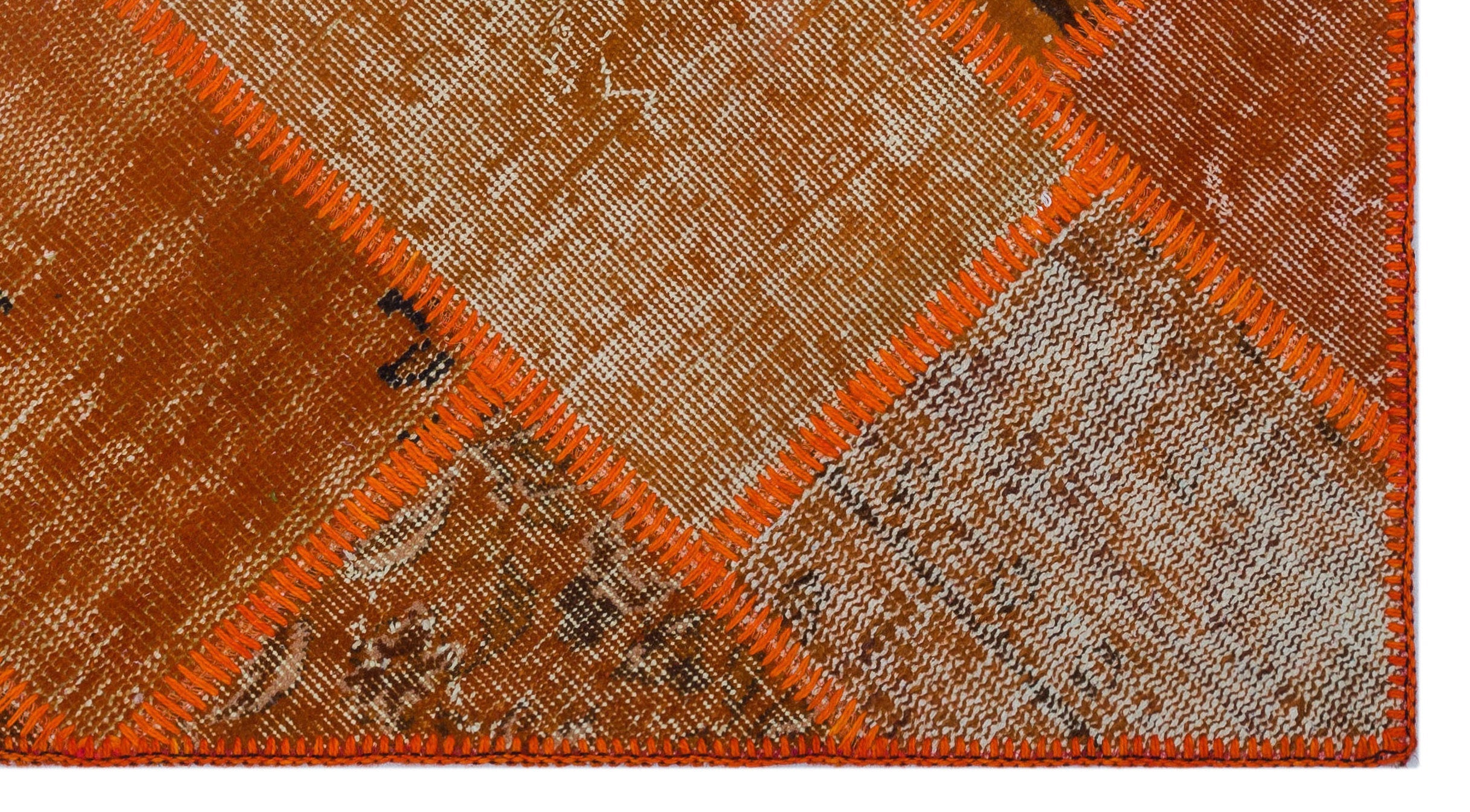 Iskece 26051 Orange Vintage Wool Handmade Area Rug 2'7" x 4'11"
