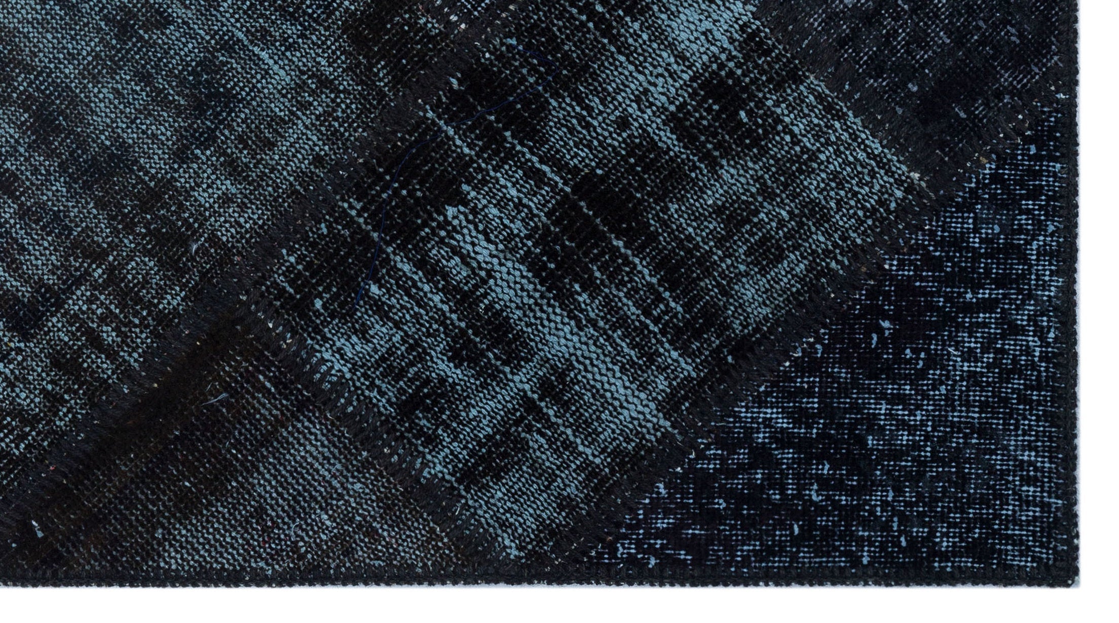 Iskece 26099 Black Patchwork Wool Handmade Area Rug 2'7" x 4'11"
