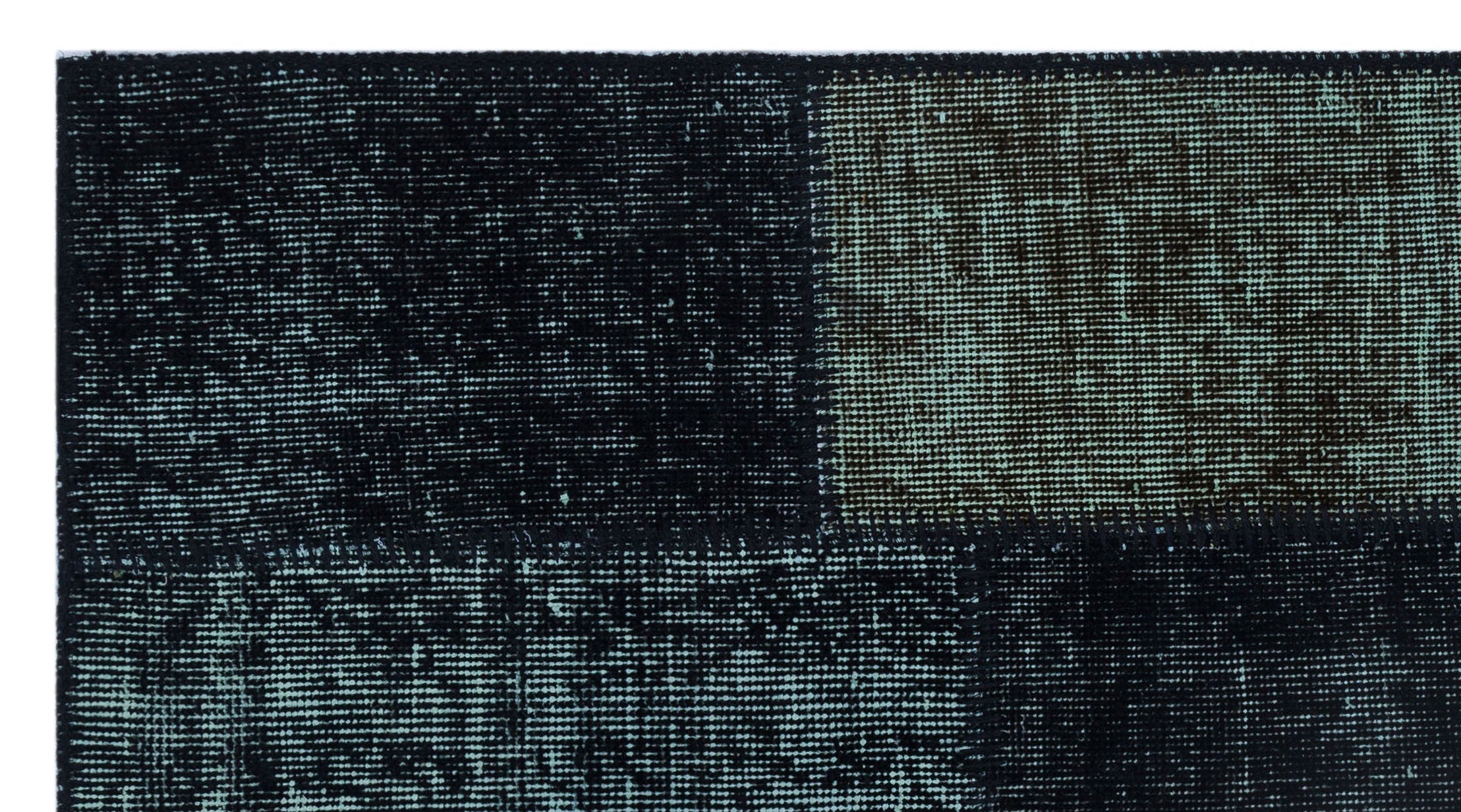Iskece 26104 Black Patchwork Wool Handmade Area Rug 2'7" x 4'11"