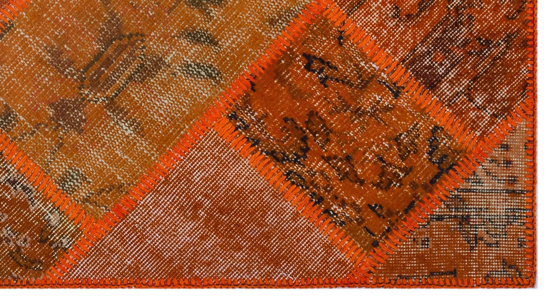Iskece 26107 Orange Vintage Wool Handmade Area Rug 2'7" x 4'11"