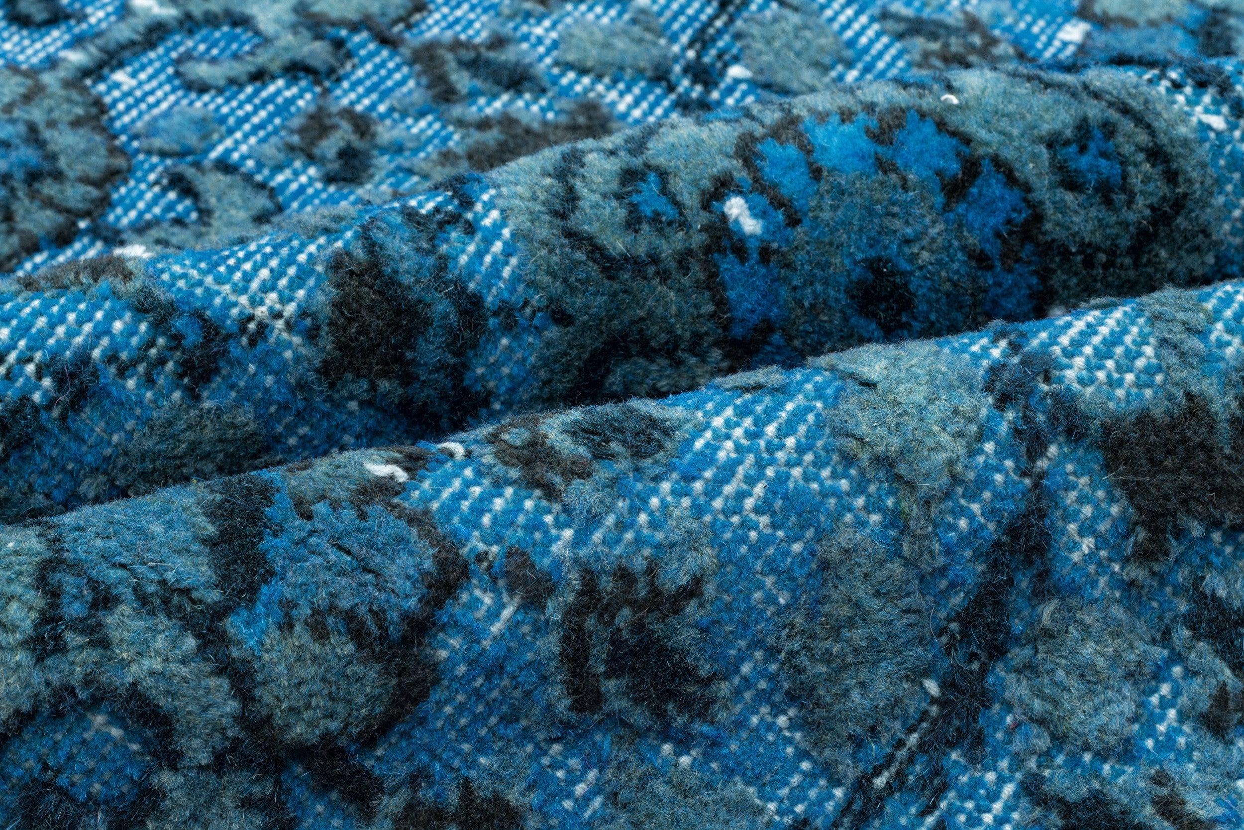 Purplea Turquoise Vintage Wool Handmade Area Rug 5'6" x 9'7"