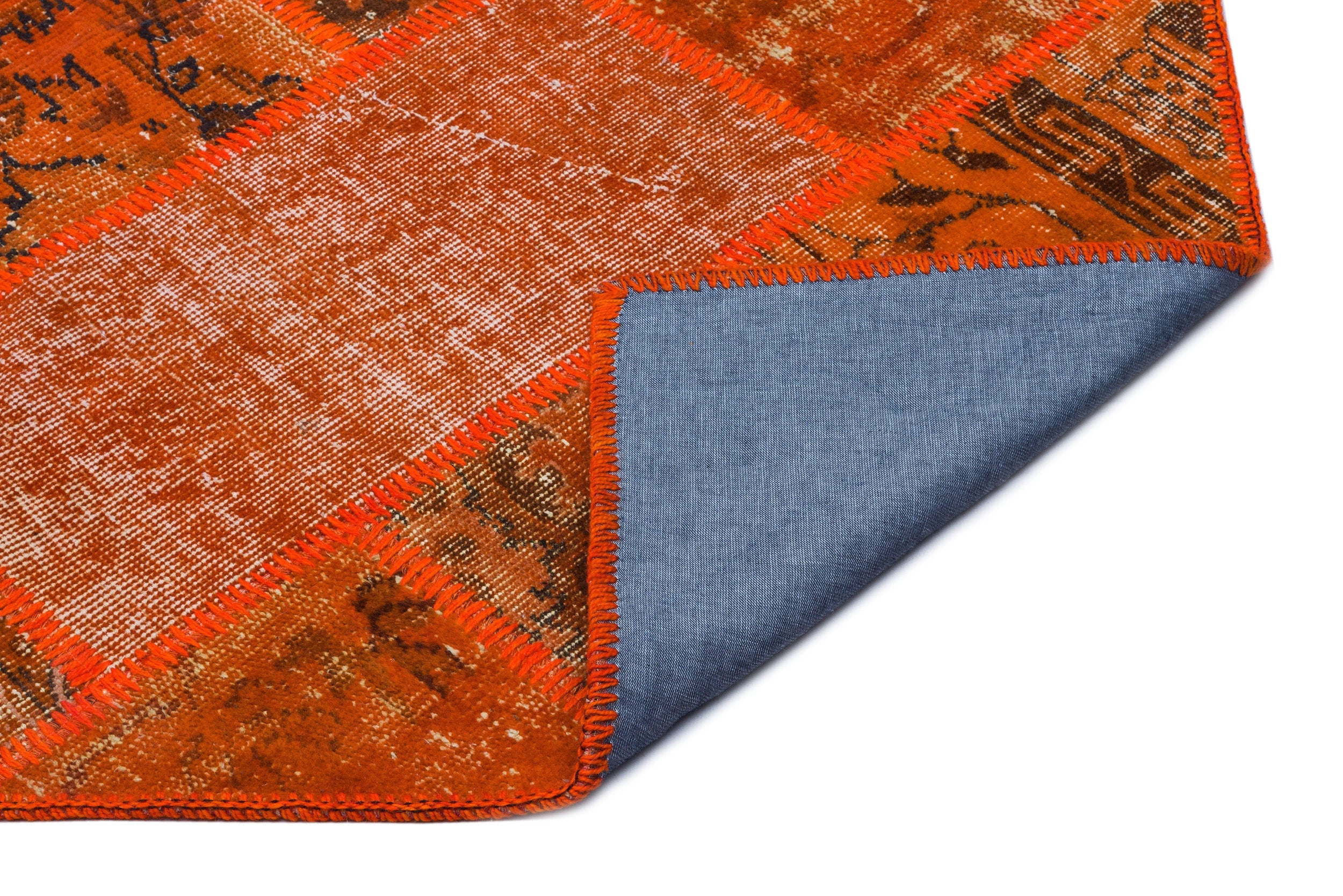 Iskece 26138 Orange Vintage Wool Handmade Area Rug 2'7" x 4'11"