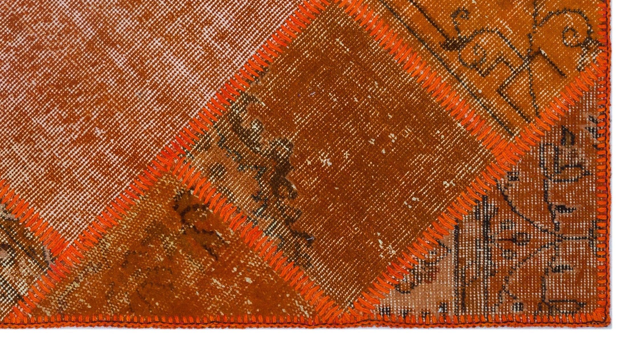 Iskece 26138 Orange Vintage Wool Handmade Area Rug 2'7" x 4'11"