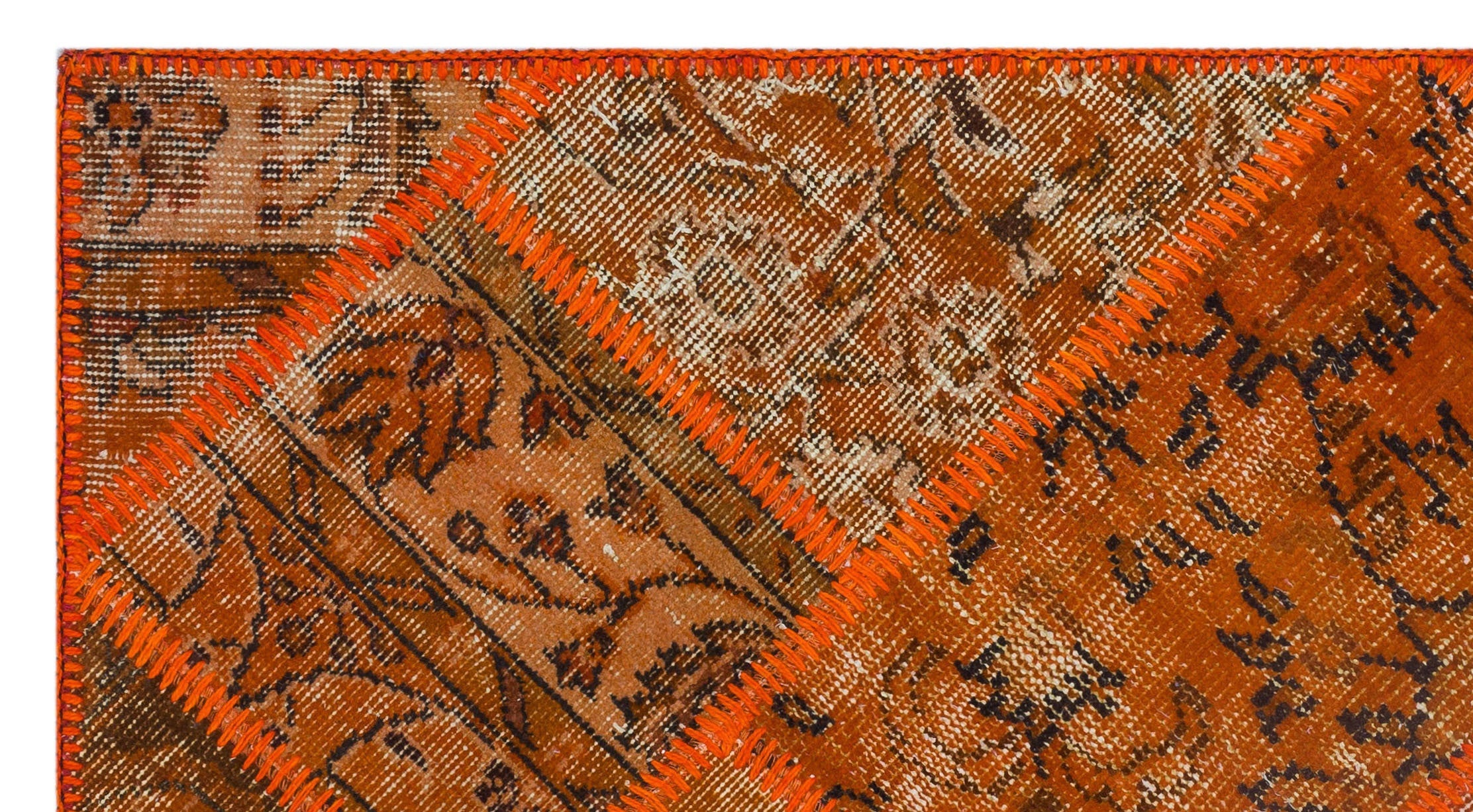 Iskece 26138 Orange Vintage Wool Handmade Area Rug 2'7" x 4'11"